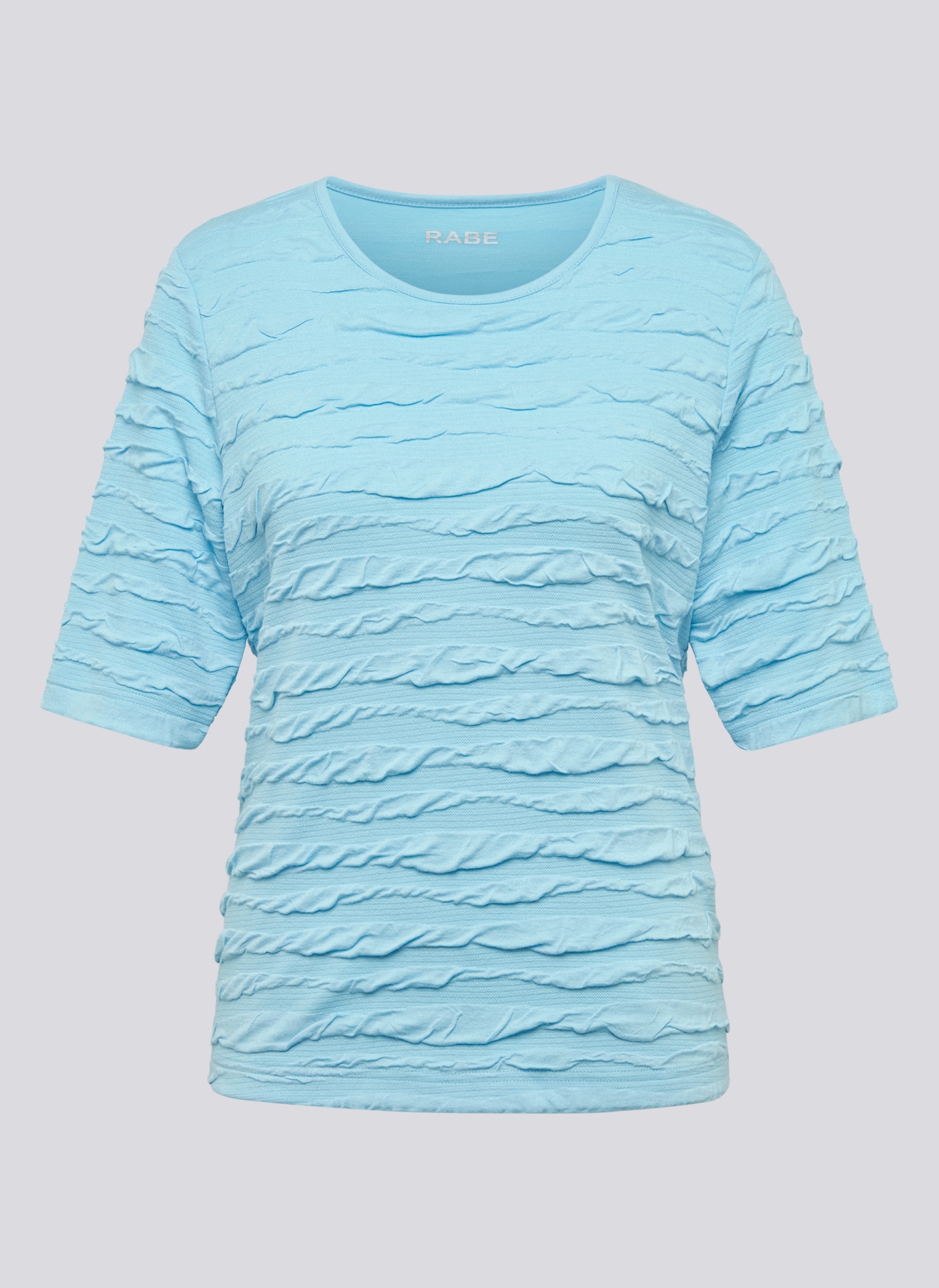 Rabe Rundhalsshirt, im Crincle-Look