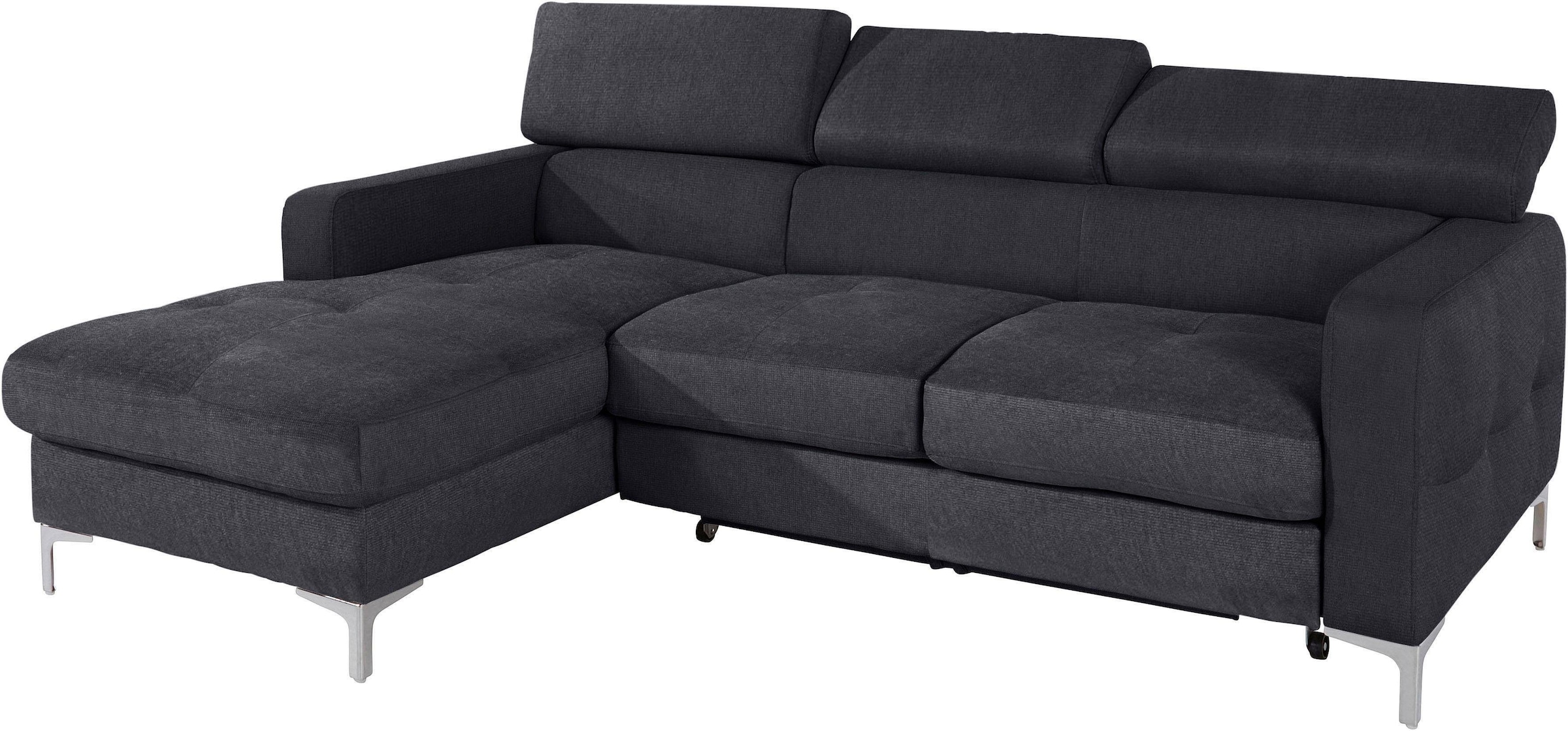 COTTA Polstergarnitur »Sammy L-Form«, (Set), Set bestehend aus: Ecksofa mit Kopfteilverstellung & Hocker