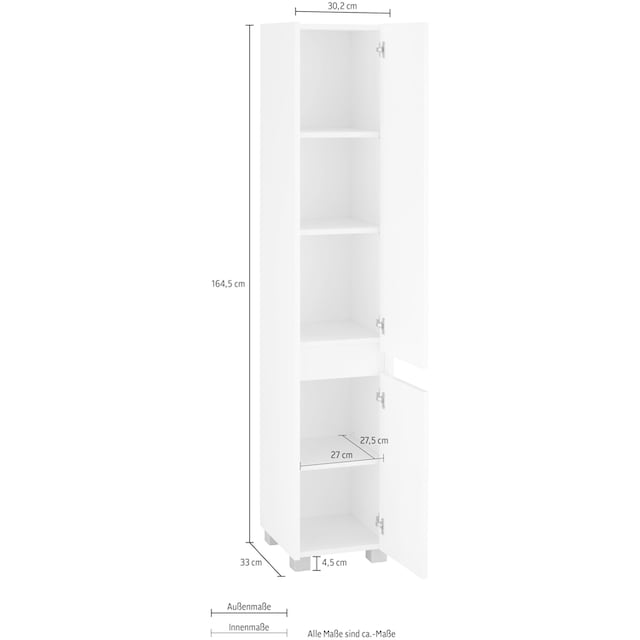 INOSIGN Hochschrank »List«, Breite 30,2 cm, Höhe 164,5 cm, grifflos,  wechselbarer Türanschlag online bestellen | Jelmoli-Versand | Hochschränke