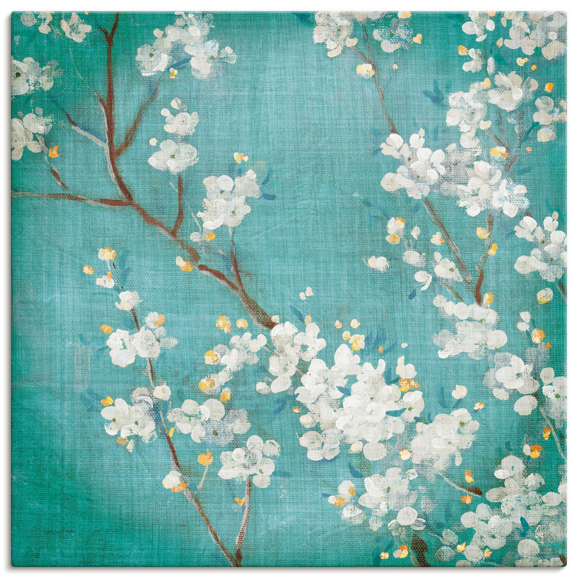 Artland Wandbild "Weisse Kirschblüten II" Blumen 1 Stk. tlg. auf Holzrahmen gespannt