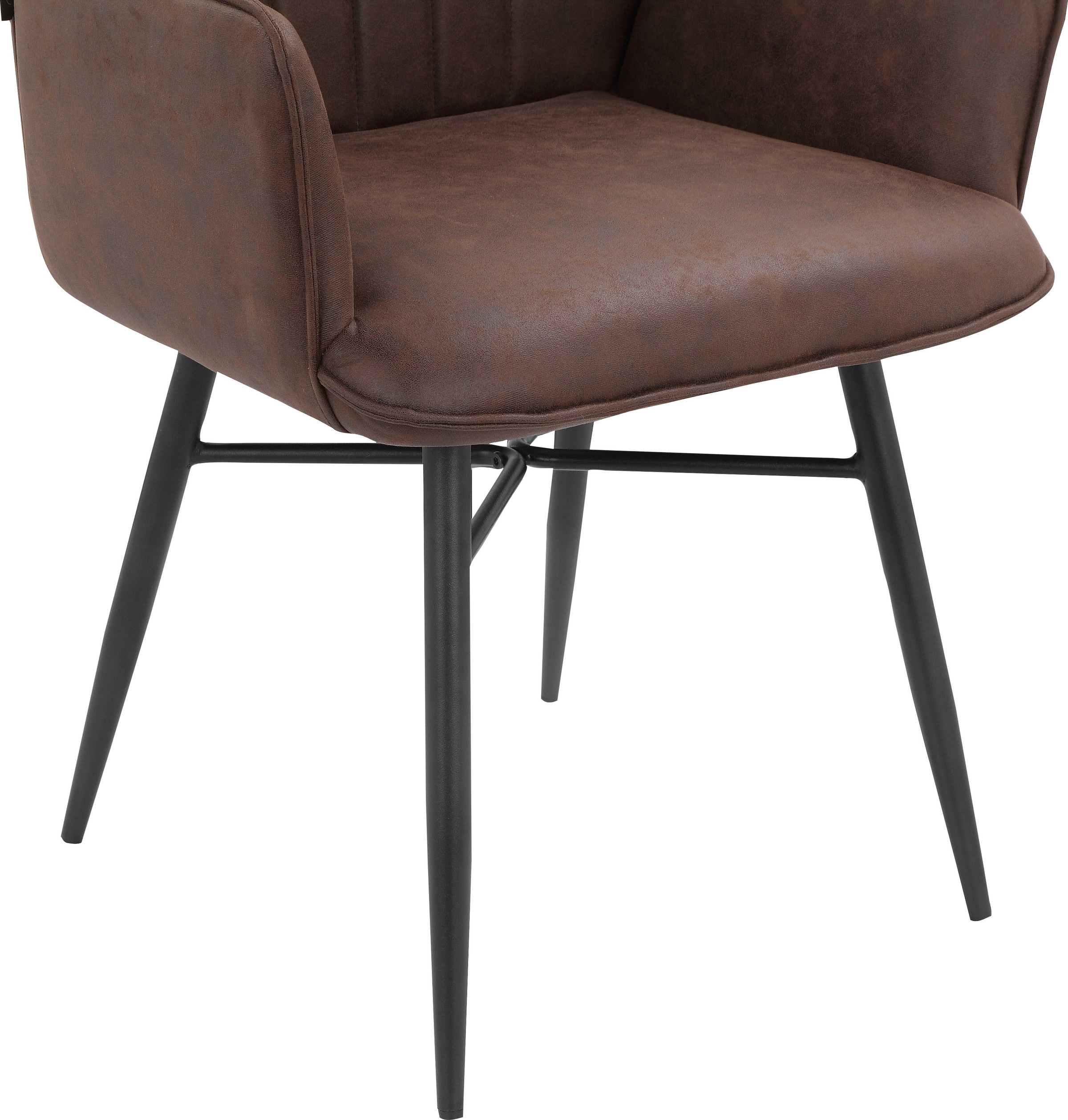 Leonique Esszimmerstuhl »Hrodwyn«, 2 St., Microfaser, Sitz gepolstert, mit horizontale Nähten am Rücken, Sitzhöhe 52 cm
