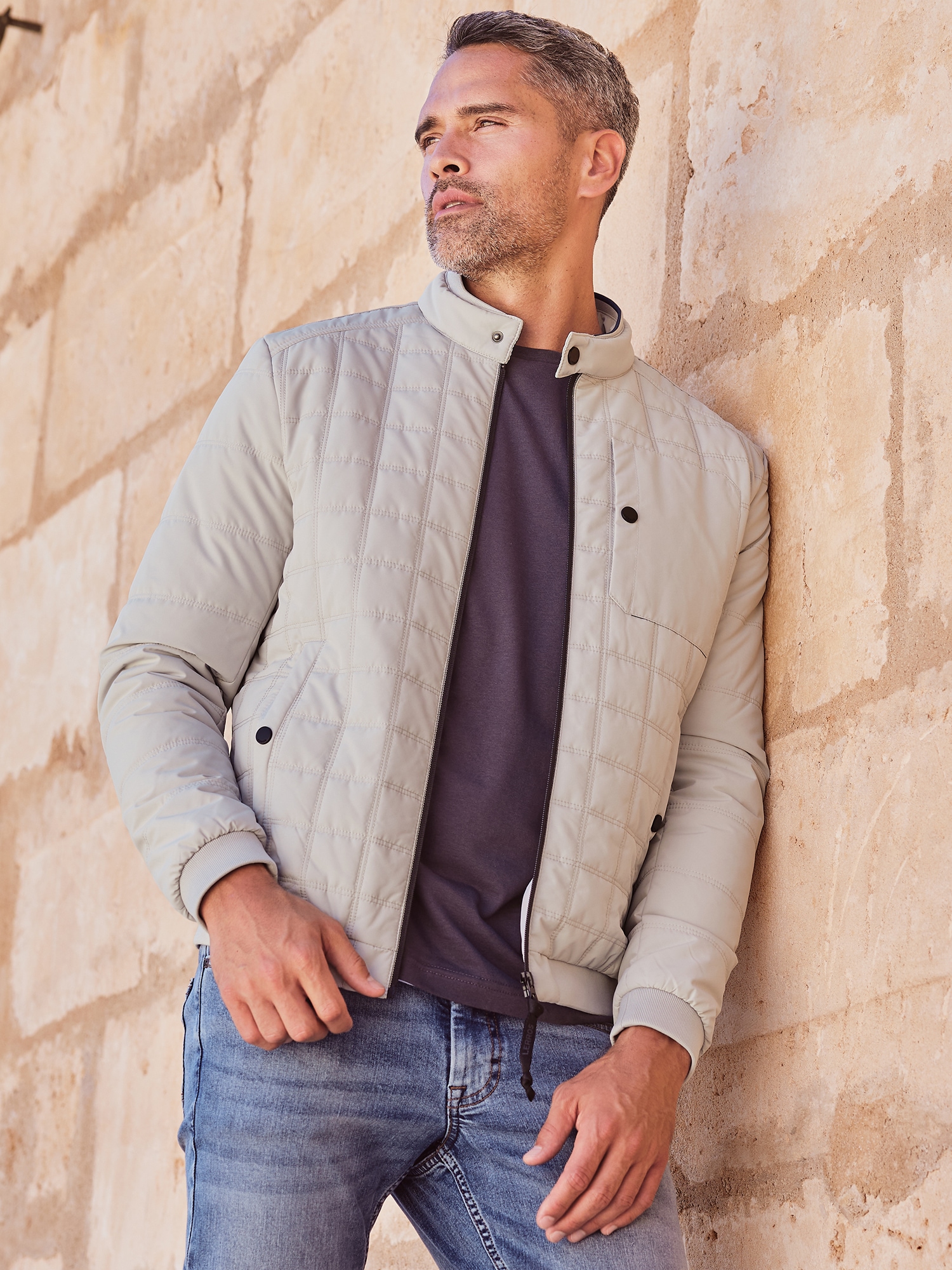 LERROS Steppjacke »LERROS Herren Steppblouson, funktional« ohne Kapuze Wasser- und windabweisend, atmungsaktiv