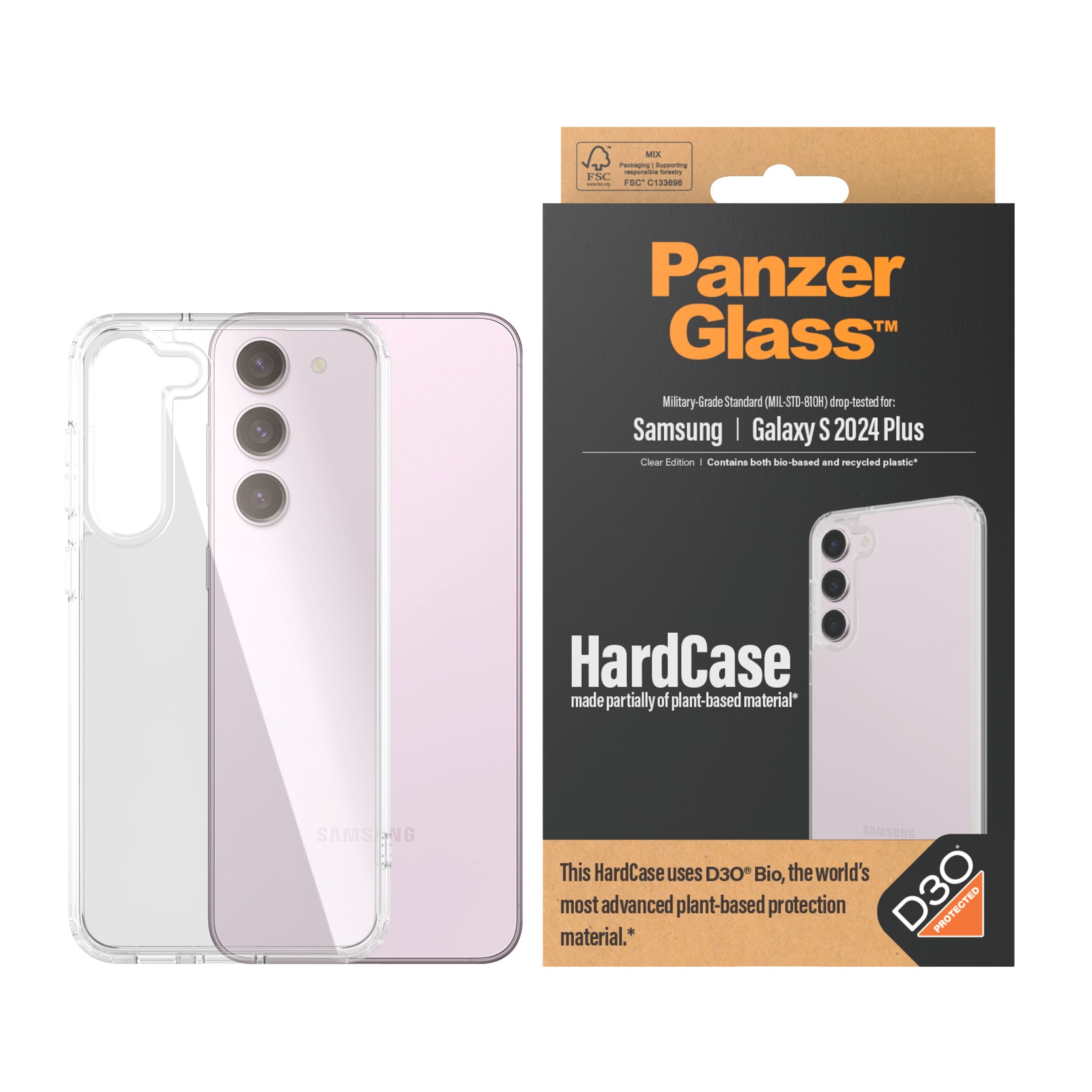 PanzerGlass Handyhülle »HardCase aus D3O für Samsung Galaxy S24 Plus«, Militärstandard MIL-STD...