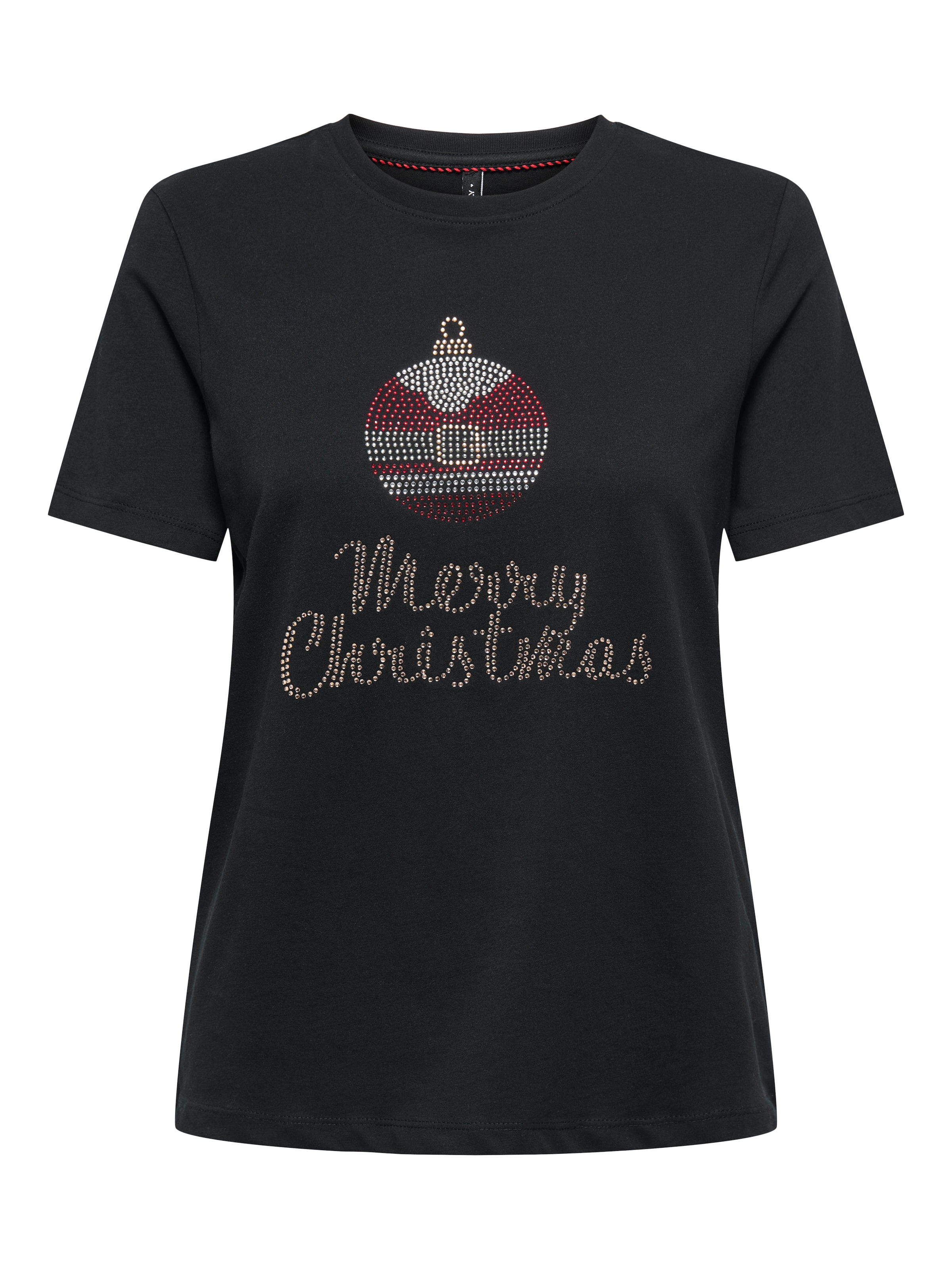 ONLY Kurzarmshirt "ONLKITA XMAS S/S RHINESTONE BOX CS JRS"