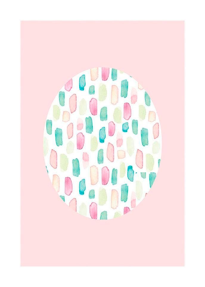 Komar Bild "Shelly Patterns Rose" Blumen 1 Stk. tlg. Wandbild zur Dekoration - ohne Rahmen