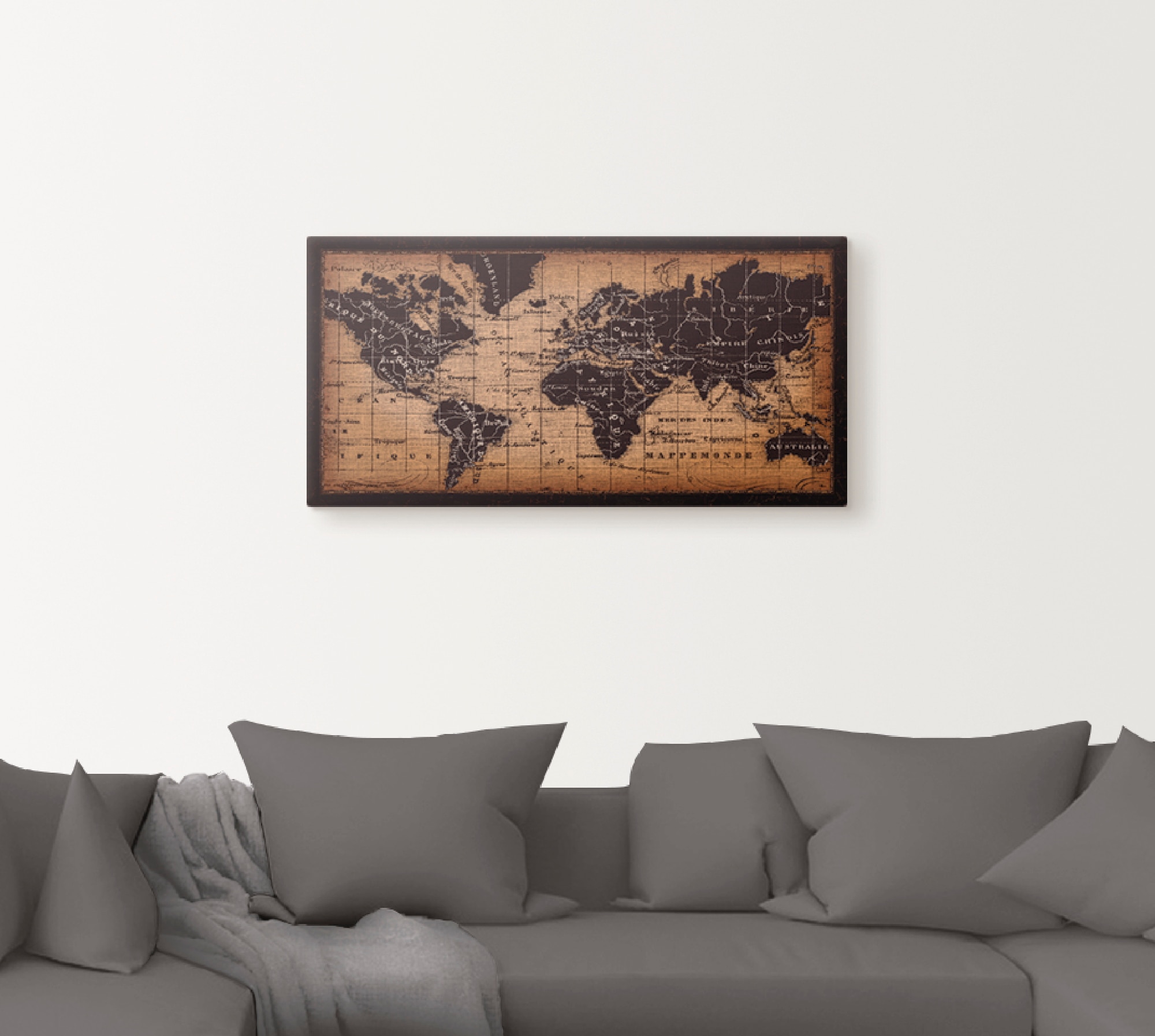 Artland Wandbild »Alte Weltkarte«, Landkarten, (1 St.), als Leinwandbild, Poster, Wandaufkleber in verschied. Grössen