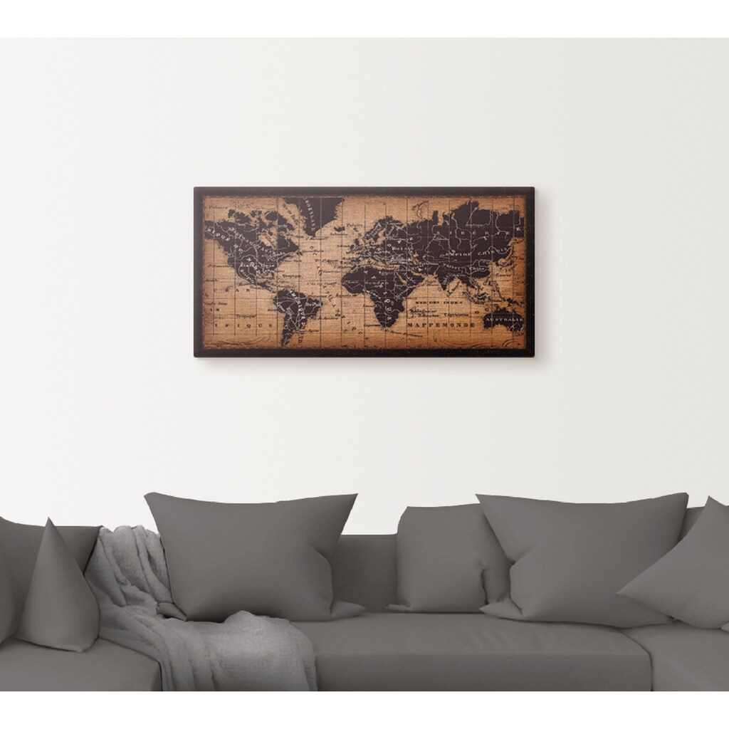 Artland Wandbild »Alte Weltkarte«, Landkarten, (1 St.)
