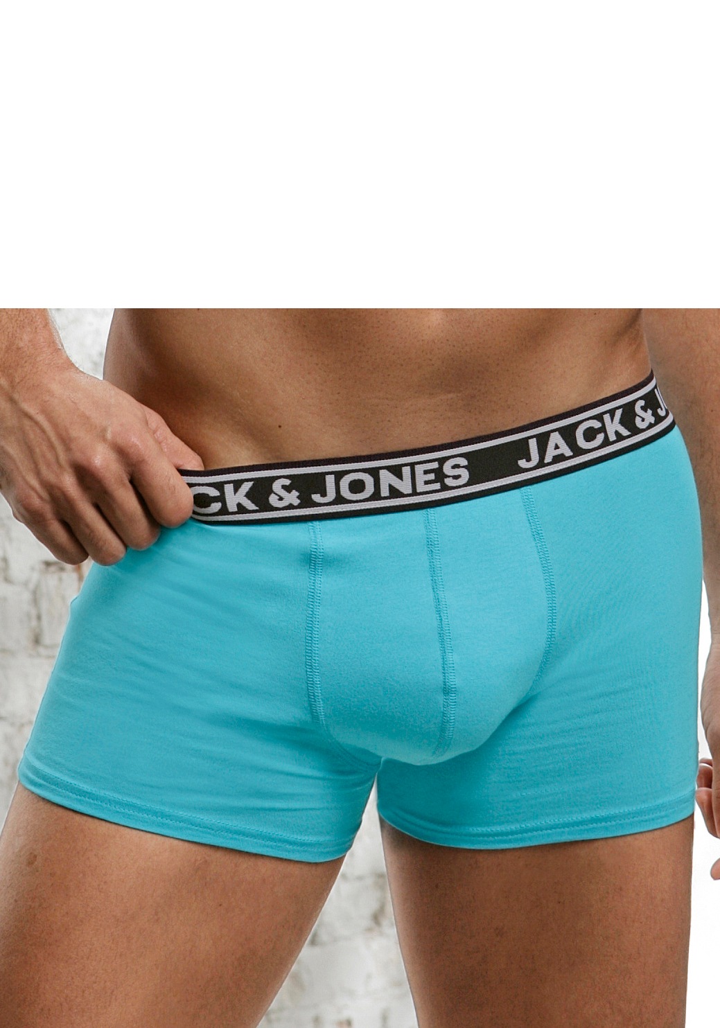 Jack & Jones Trunk »JACCRISP im 6er Pack mit Logobund und Stretchkomfort«, (Packung, 6 St.), unifarben mit Farbeinsatz, modisch, eng anliegend, Baumwollmischung