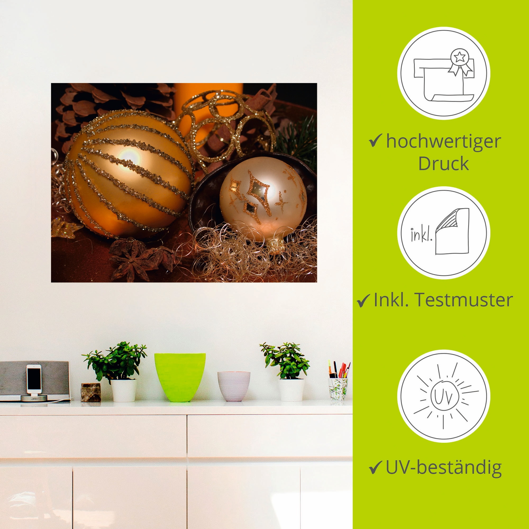 Artland Wandbild »Weihnachtsgesteck«, Weihnachten, (1 St.), als Poster, Wandaufkleber in verschied. Grössen