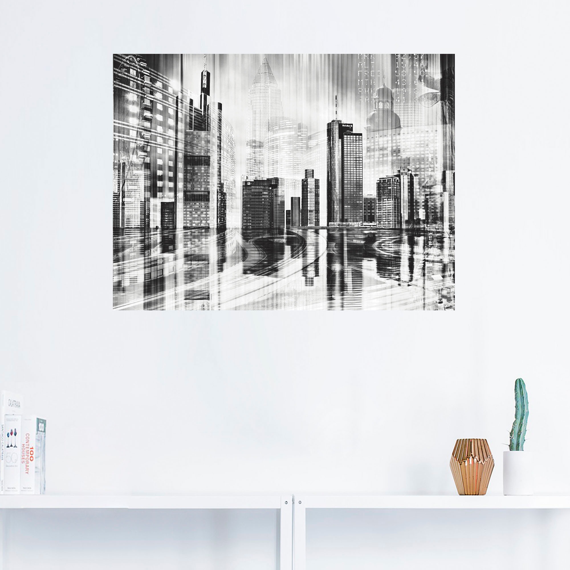 Artland Wandbild »Frankfurt Skyline Collage 01«, Deutschland, (1 St.), als Leinwandbild, Wandaufkleber in verschied. Grössen