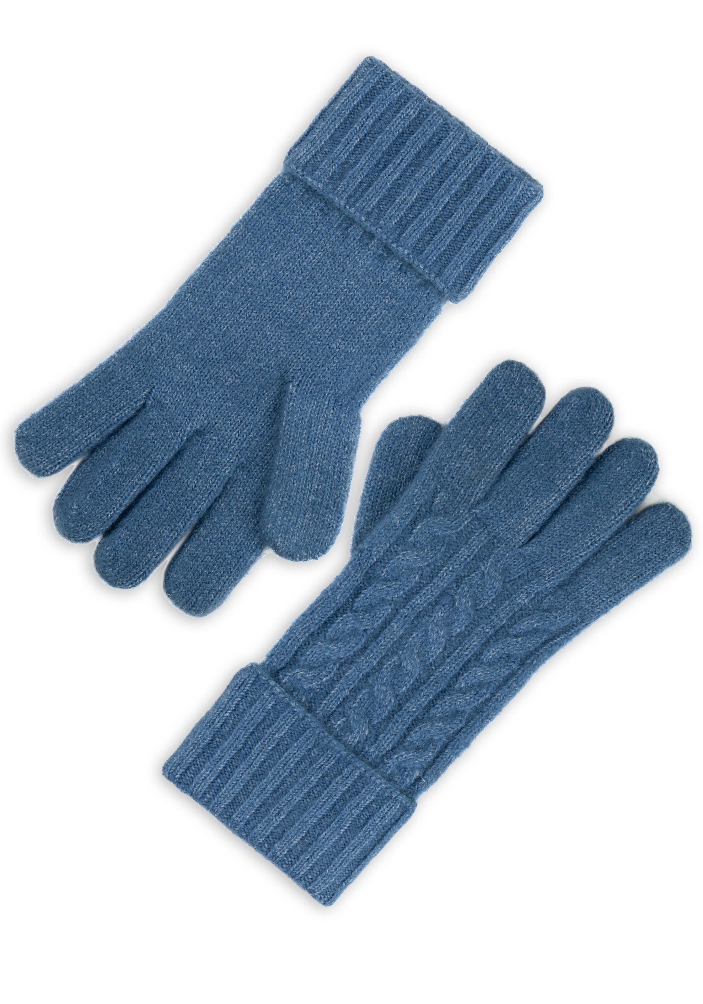 Capelli New York Strickhandschuhe 1 Paar, mit Zopfstrickmuster, Feinstrick, breiter Umschlag, wärmend