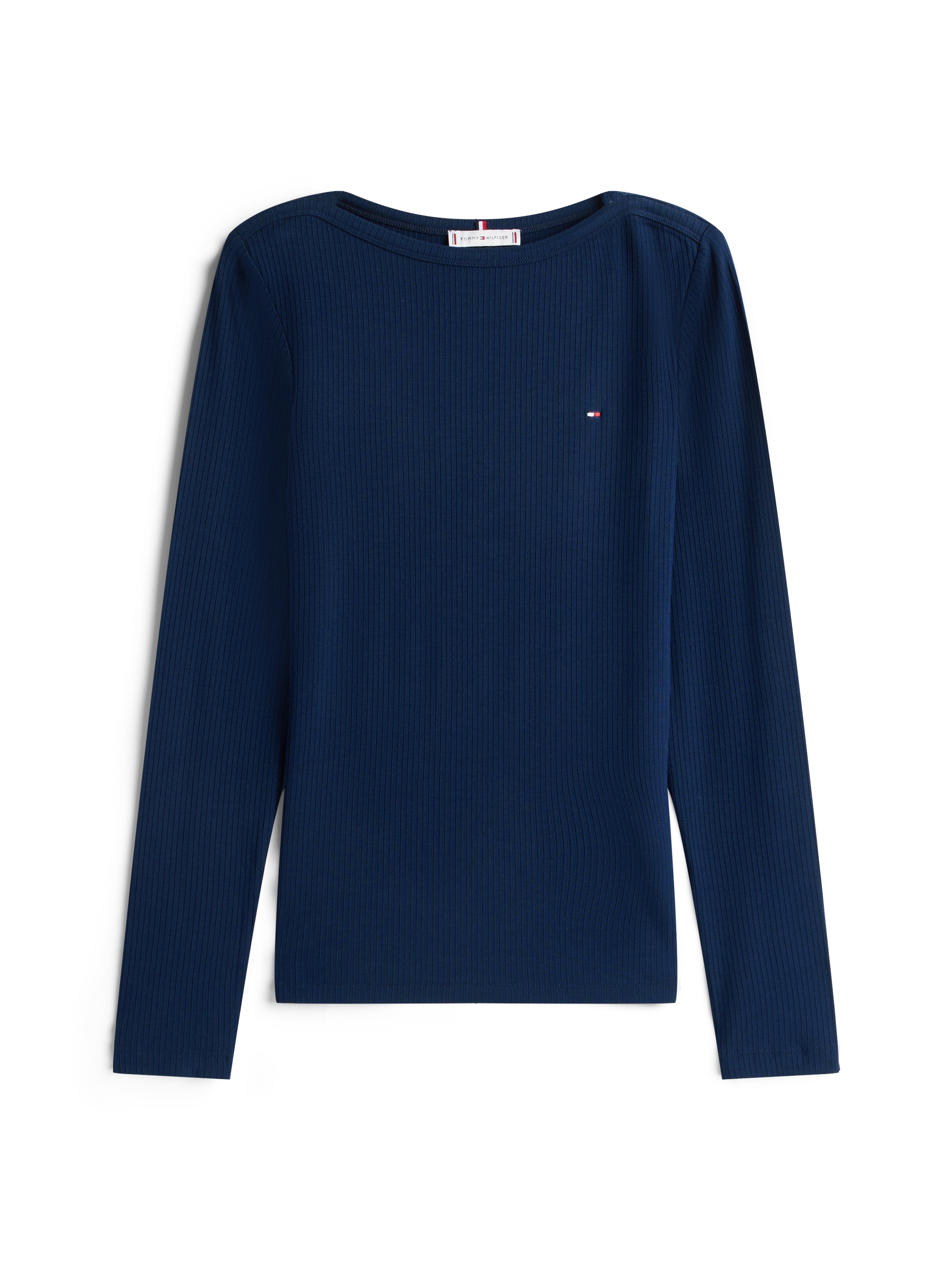 Tommy Hilfiger Langarmshirt »SLIM 5X2 RIB BOAT-NK LS«, in gerippter Struktur