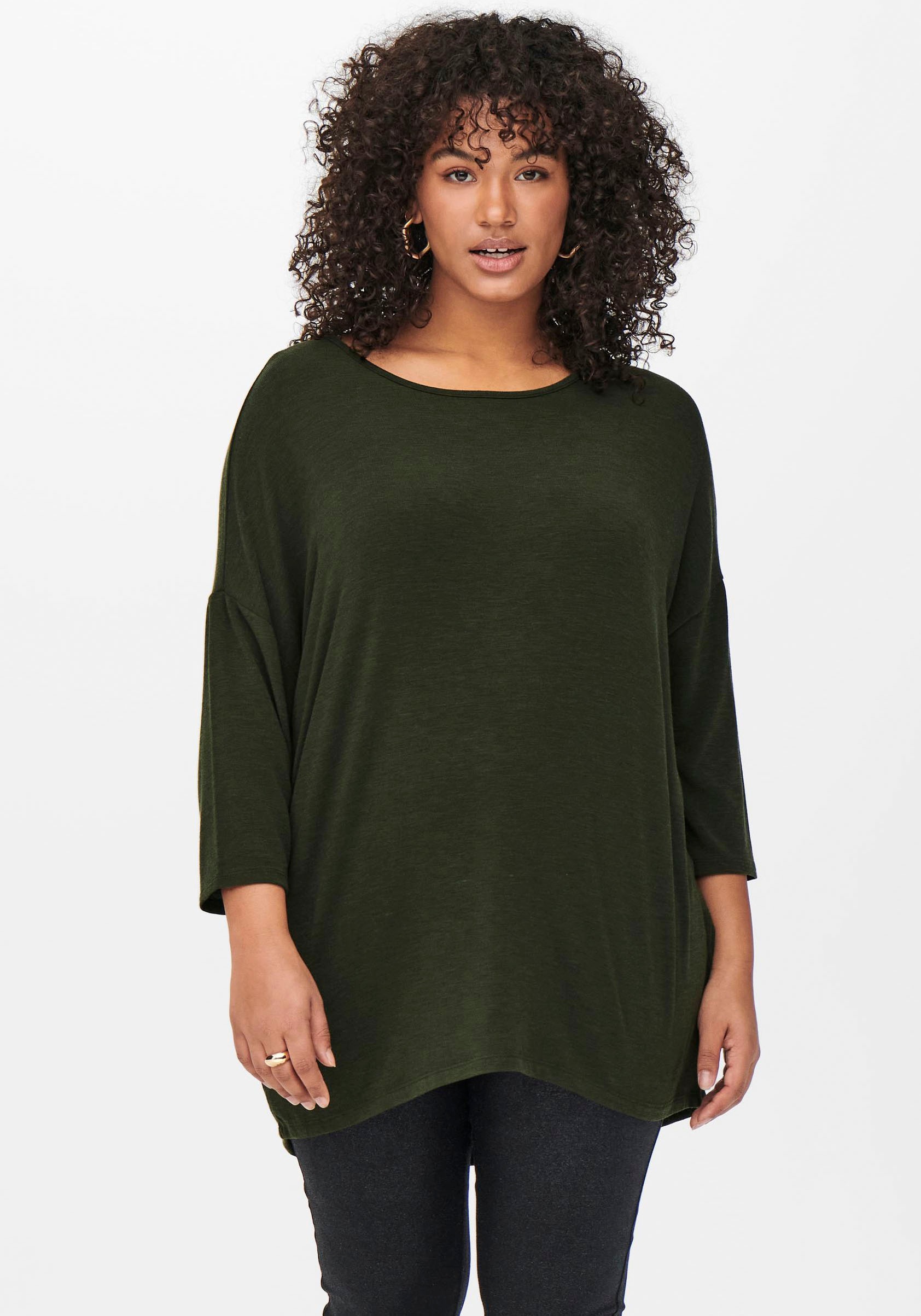 ONLY CARMAKOMA 3/4-Arm-Shirt »CARLAMOUR«, aus weichem Materialmix kaufen