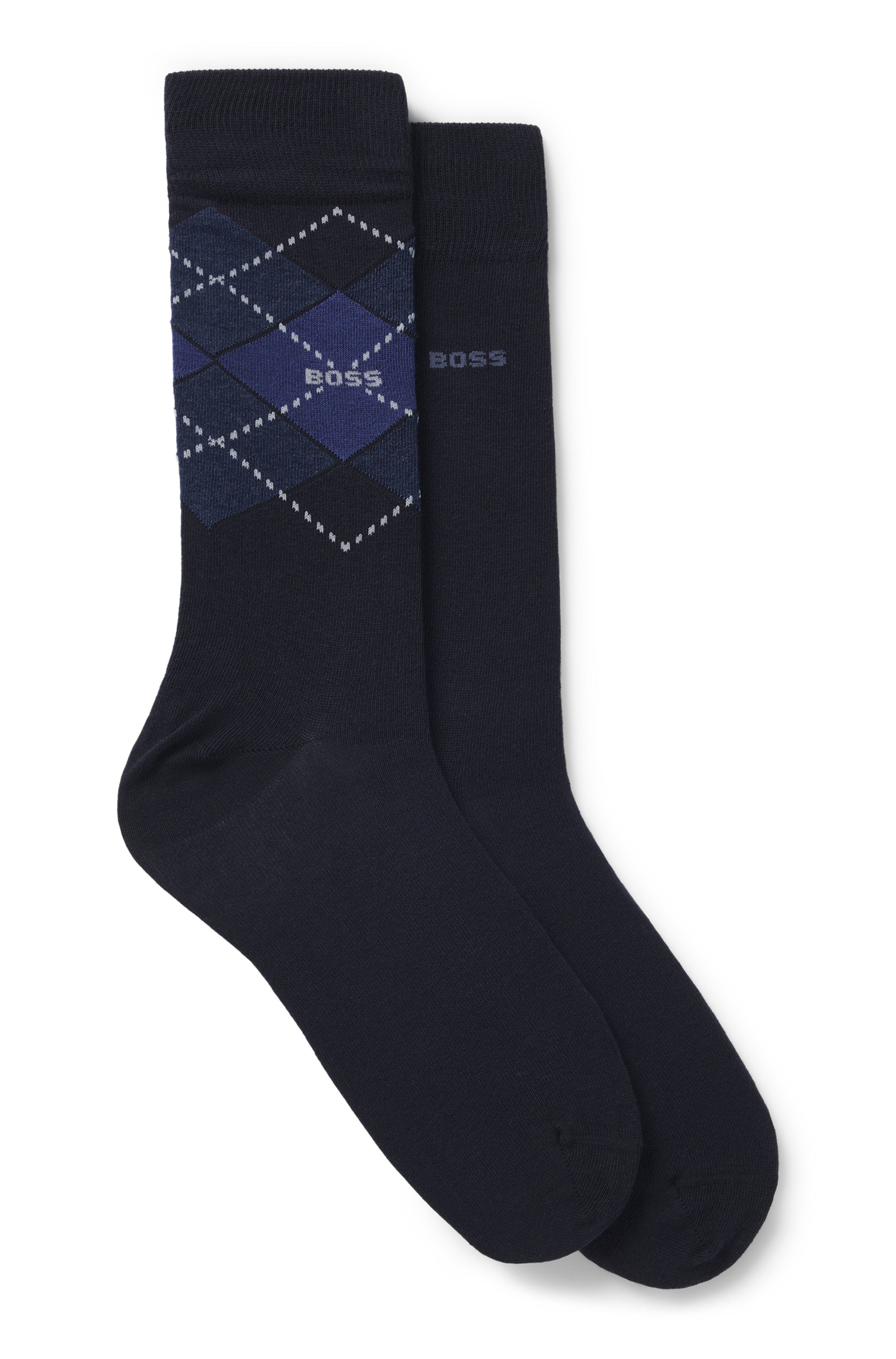 BOSS Socken »2P RS Argyle CC« Packung, 2er Pack, 2 Stk. tlg. mit BOSS Schriftzug