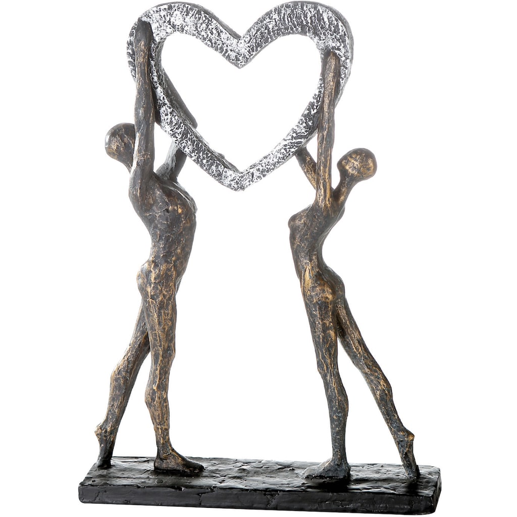 Casablanca by Gilde Dekofigur »Skulptur Victory«, Dekoobjekt, Höhe 37 cm, mit Herz, mit Spruchanhänger, Wohnzimmer