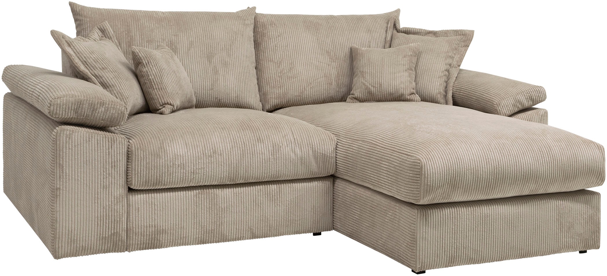 Home affaire Ecksofa »Soft&Cosy XL L-Form - Breite 246 cm«, Mega-Sofa, Cord oder Chenille-Struktur, Federkern-Polsterung