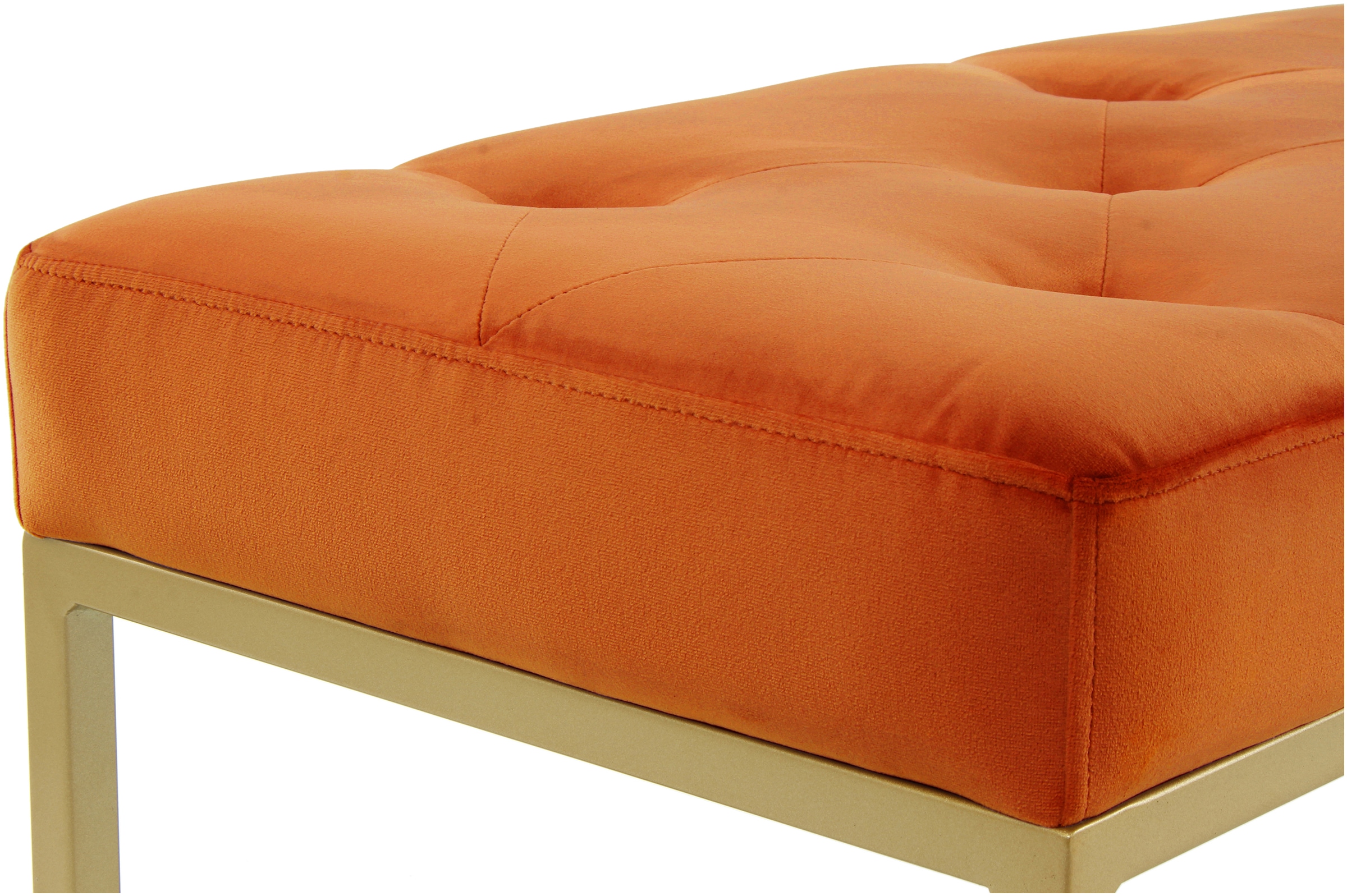 Kayoom Sitzhocker »Sitzbank Cameron 125 Orange / Goldfarben«, (1 St.), bequem, elegant, mit Zierknöpfen