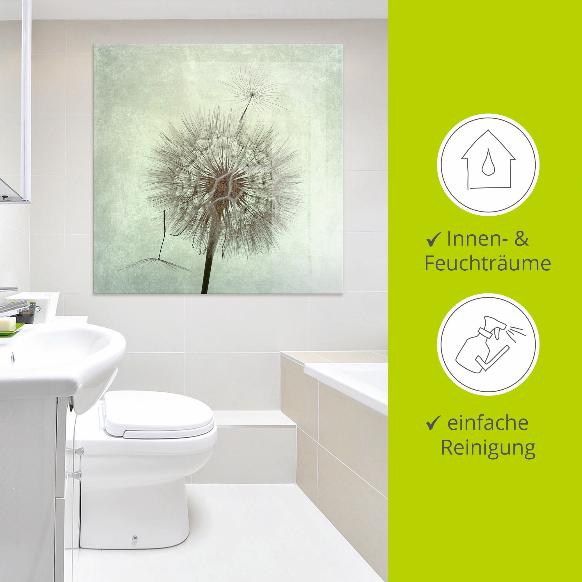 Artland Glasbild »Pusteblume II«, Blumen, (1 St.), in verschiedenen Grössen