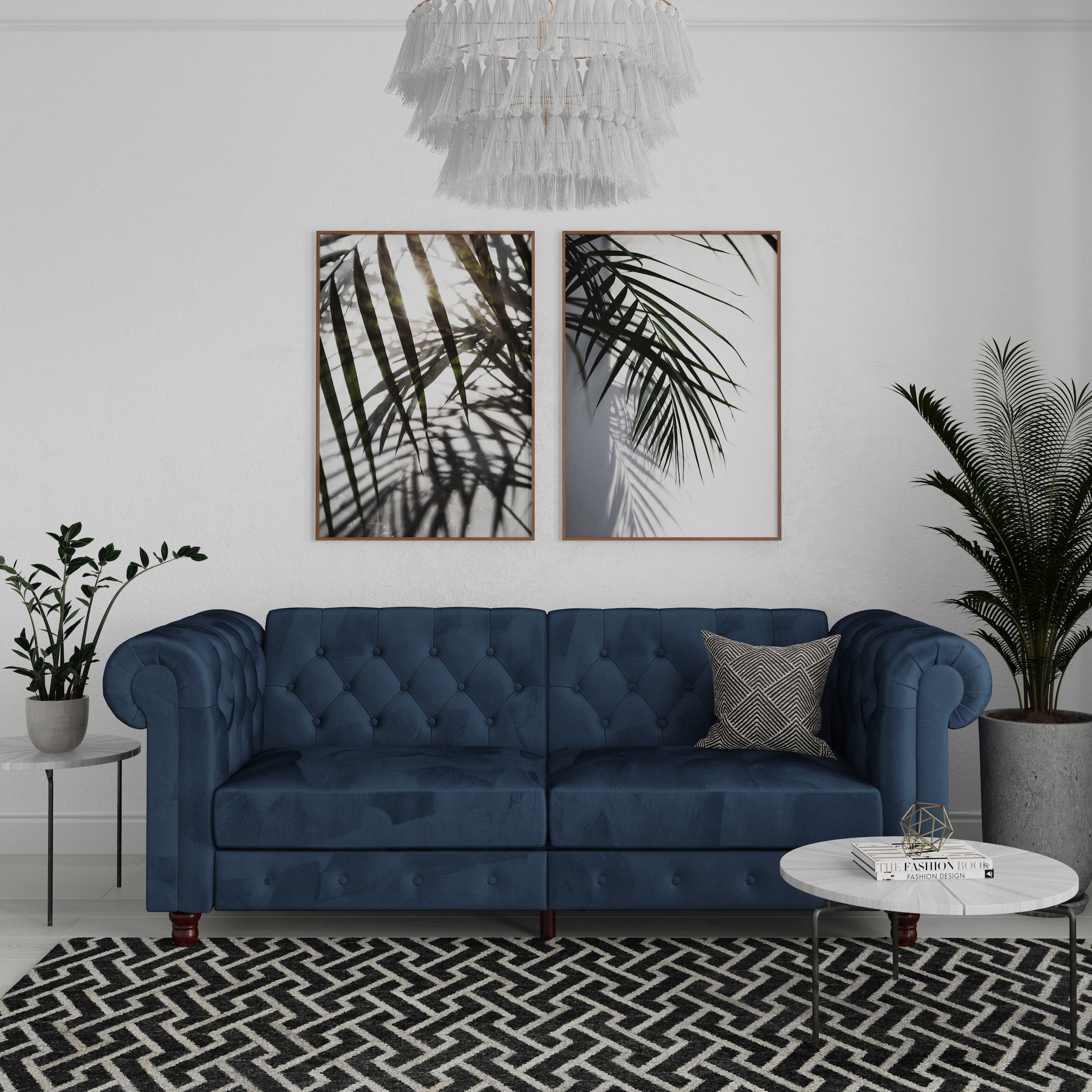 Dorel Home 3-Sitzer »Felix, Schlafsofa 236 cm, (Liegefläche 108x190cm), Rückenlehne«, 3-fach verstellbar, Velours, Kunstleder, Luxus-Microfaser Vintage