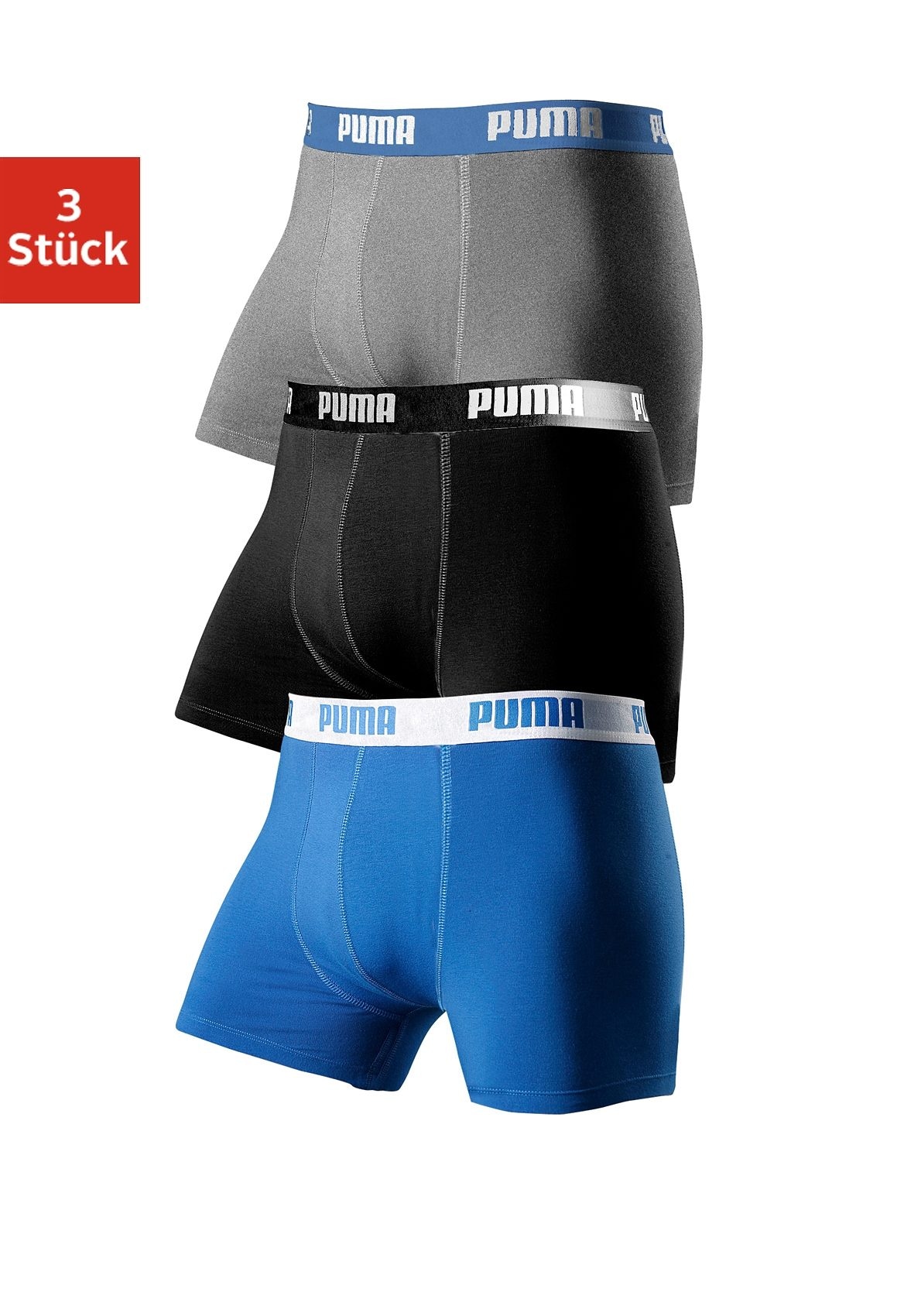 PUMA Boxer, (Packung, 3 St.), mit Marken-Logo im Bund online