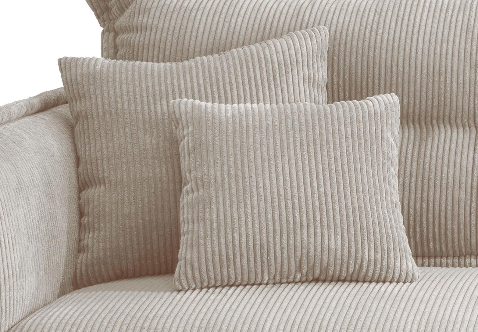 INOSIGN Ecksofa »Lazio modern und bequem, schmale Armlehnen, tolle Detailverarbeitung«, zwei verschiedene Fussfarben wählbar