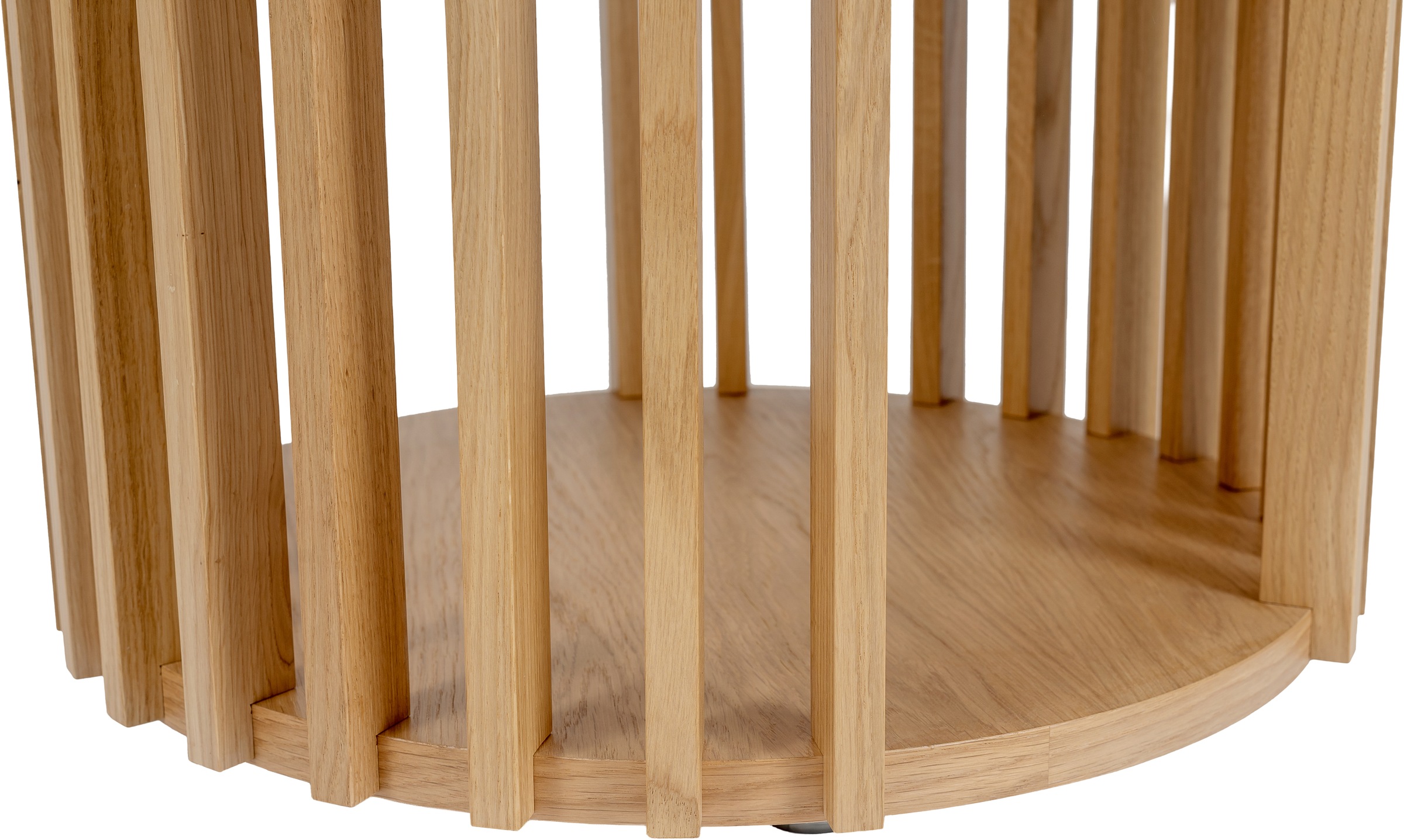 Woodman Beistelltisch »Drum, Breite/Tiefe/Höhe: 53/53/58 cm«, Holzfurnier aus Eiche, Sprossen aus massiver Eiche, FSC®