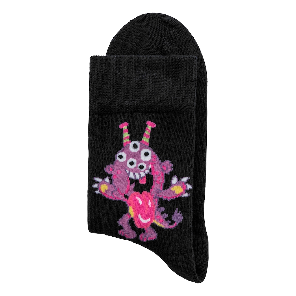 H.I.S Freizeitsocken, (5 Paar), mit lustigen Monstermotiven