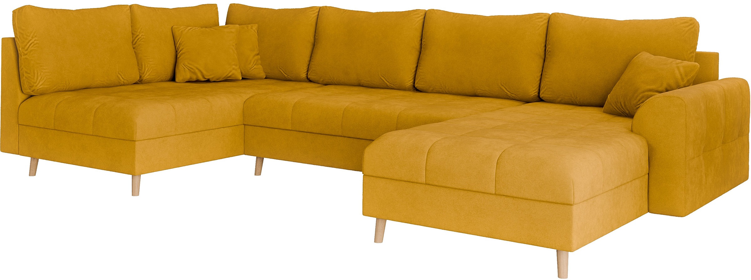 Home affaire Wohnlandschaft »CHARRE U-Form mit Ottomane, Masse B/T/H: 310/161/81 cm«, feine Steppung, lose Rücken- und Zierkissen, auch in Cord und Bouclé