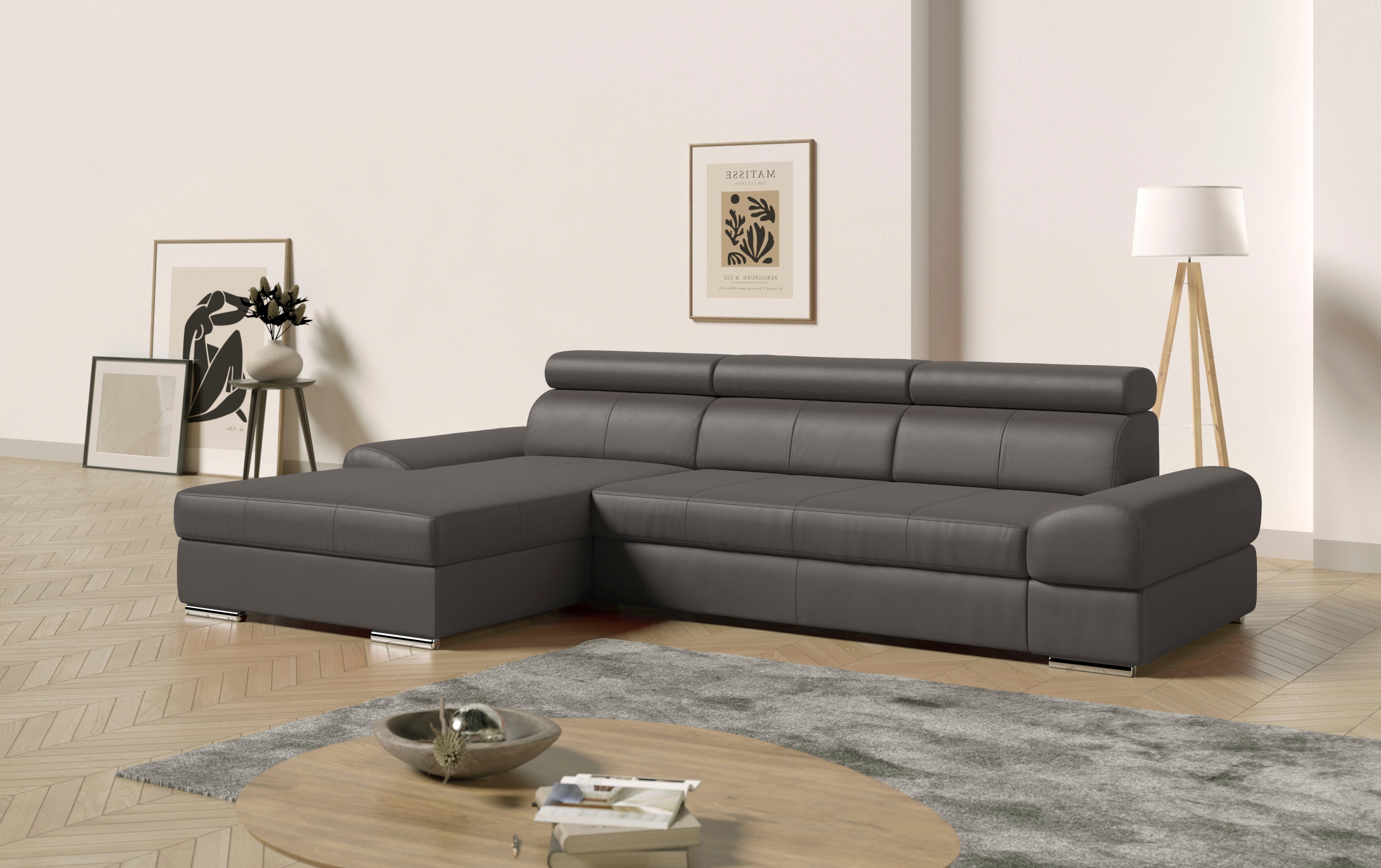 sit&more Ecksofa "Broadway L-Form" inklusive Kopfteilverstellung, wahlweise mit Bettfunktion