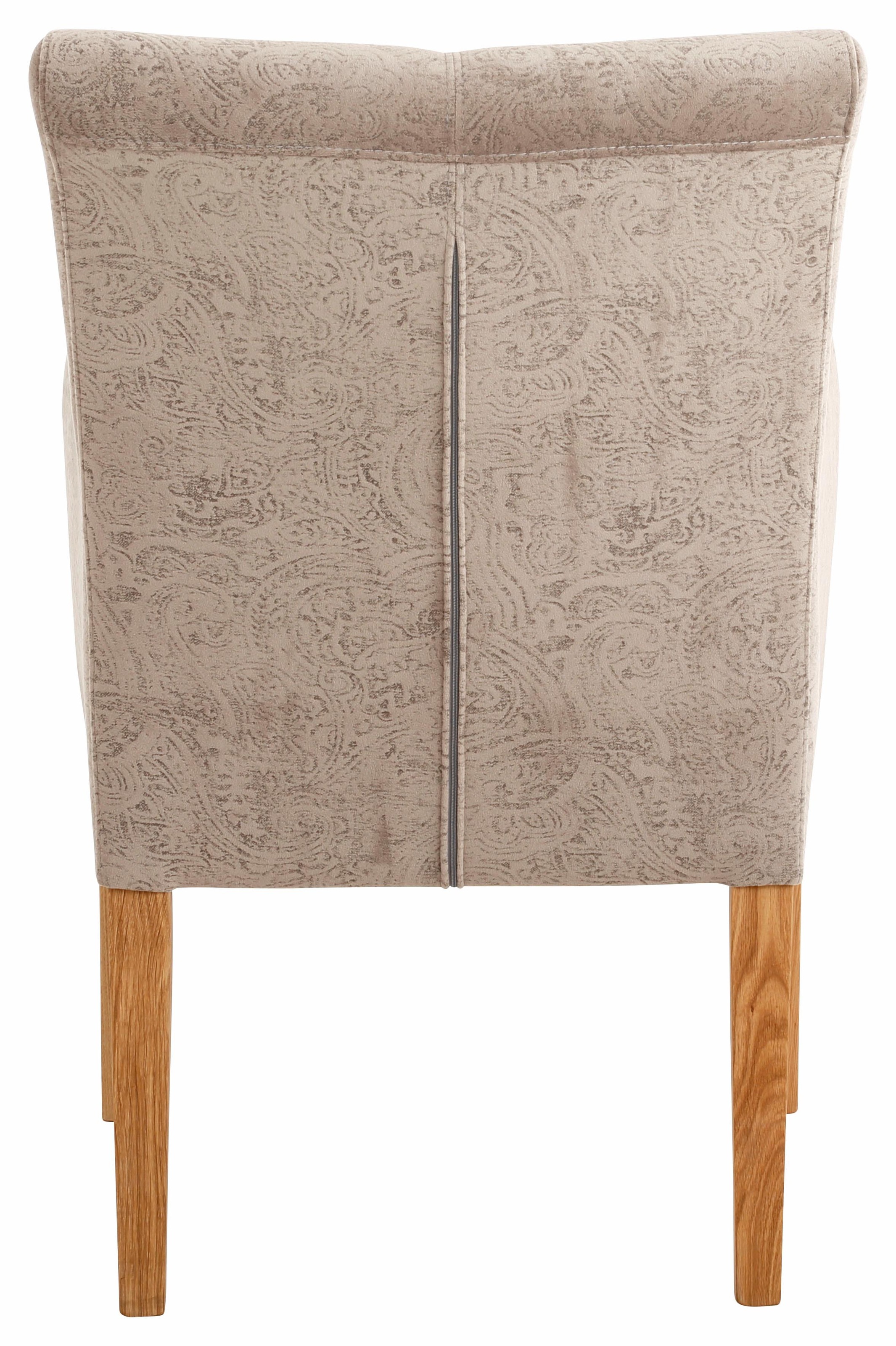 Home affaire Armlehnstuhl »King BESTSELLER!«, Luxus-Microfaser mit Druck, Esszimmerstuhl mit bequemer Polsterung, Esszimmersessel mit Armlehnen