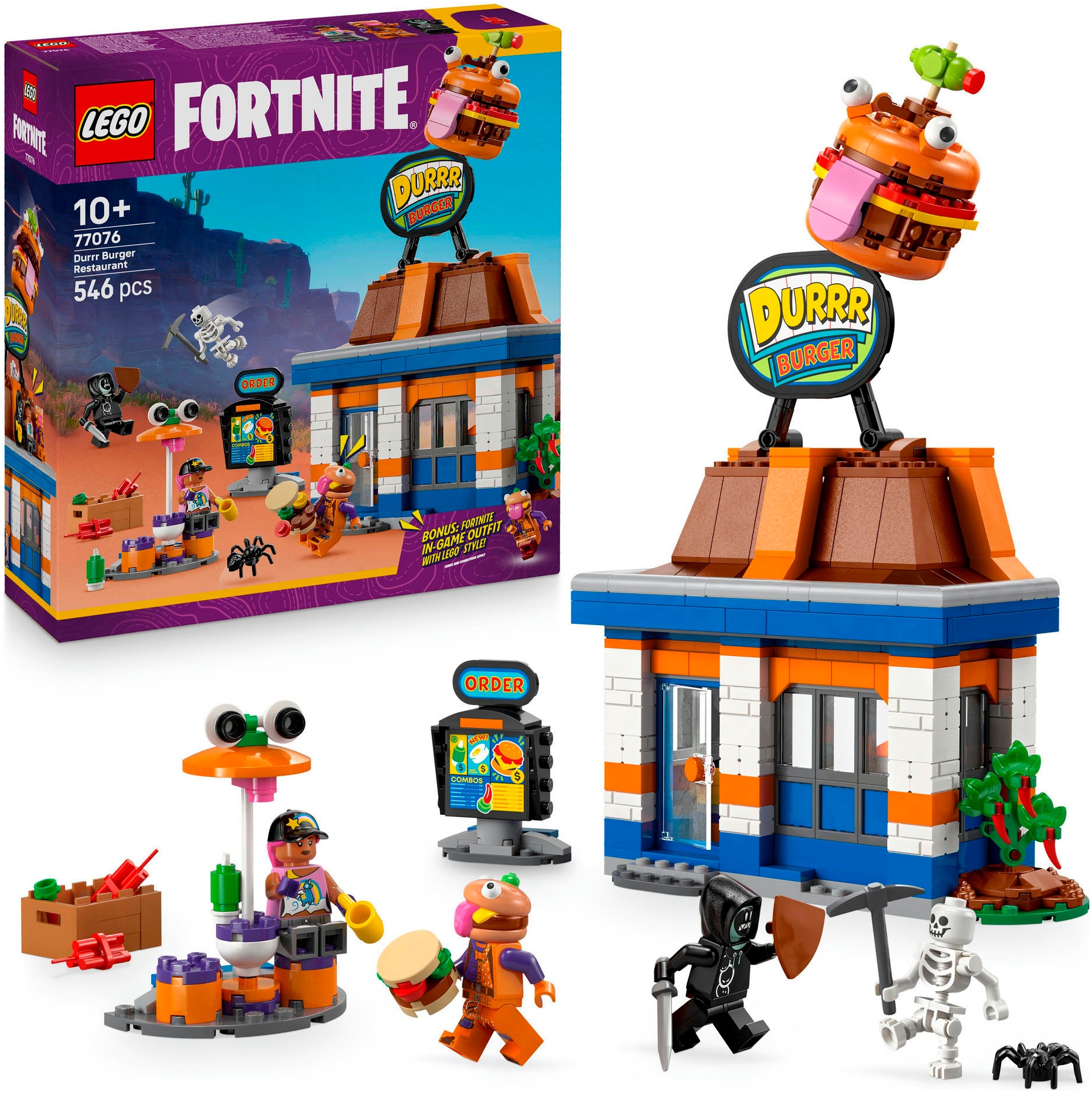 LEGO Konstruktionsspielsteine "Durrr Burger Restaurant (77076), LEGO Fortnite" Made in Europe