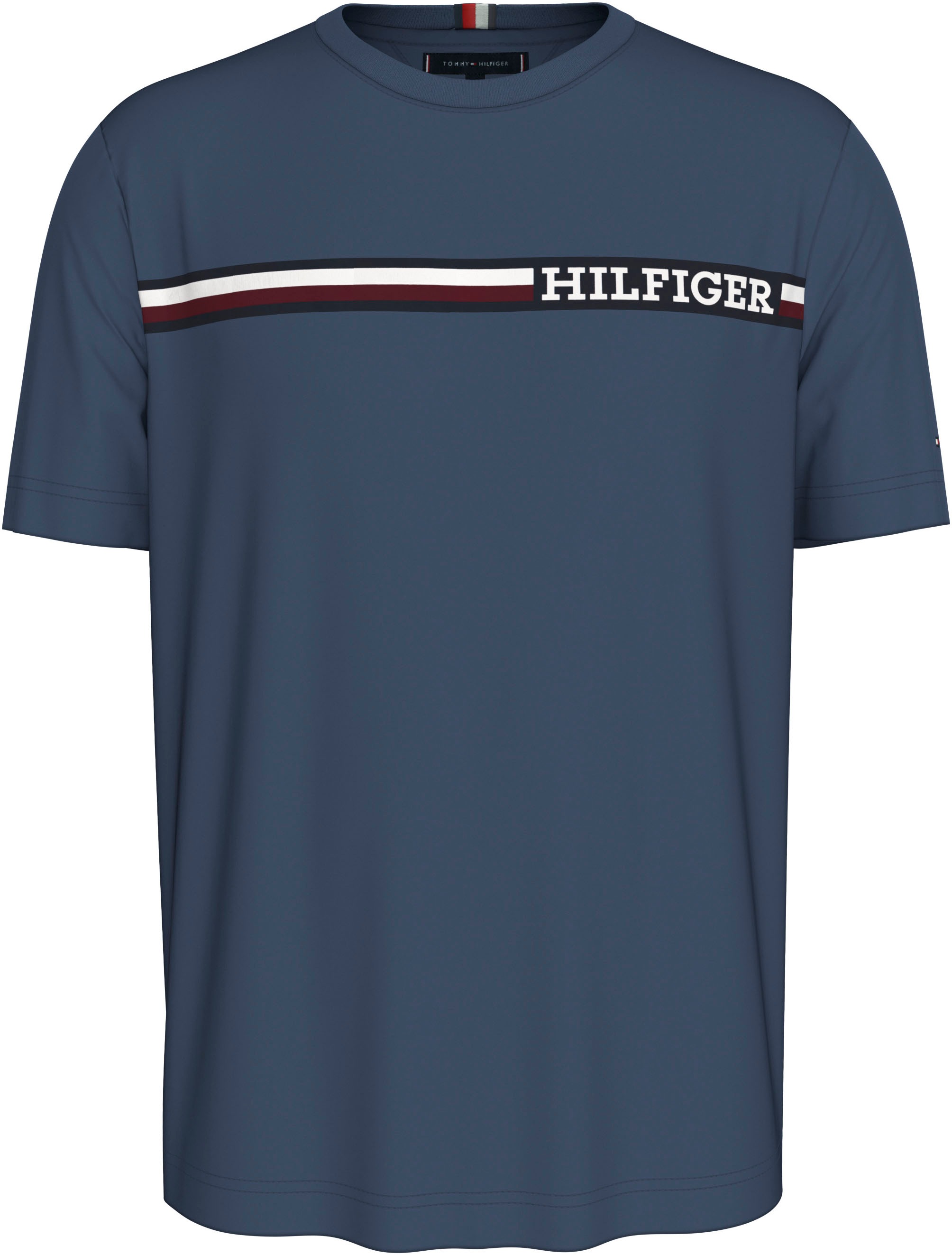 Tommy Hilfiger Big & Tall T-Shirt »BT-CHEST STRIPE TEE-B«, Grosse Grössen mit Logostickerei