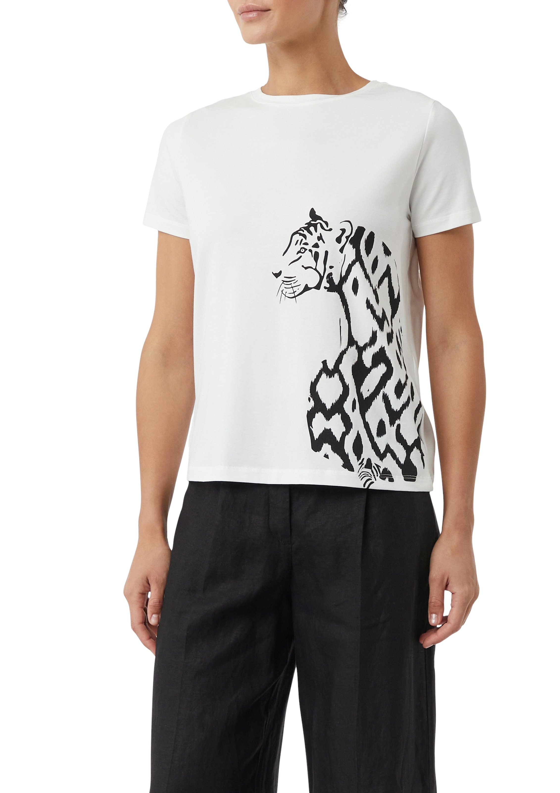 Comma Print-Shirt mit seitlichem Animal-Print