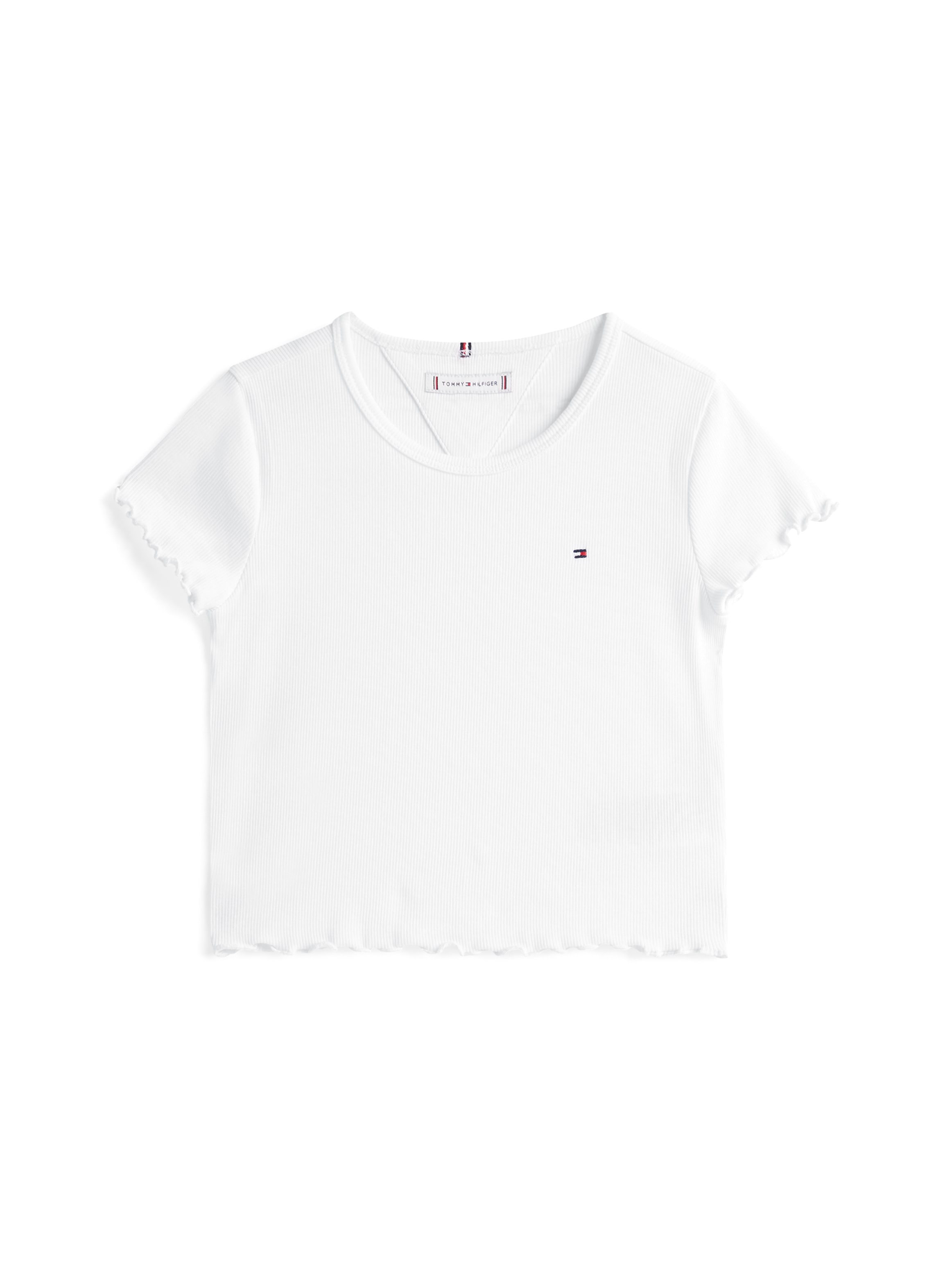 Tommy Hilfiger T-Shirt »ESSENTIAL RIB TOP SS«, mit Logostickerei