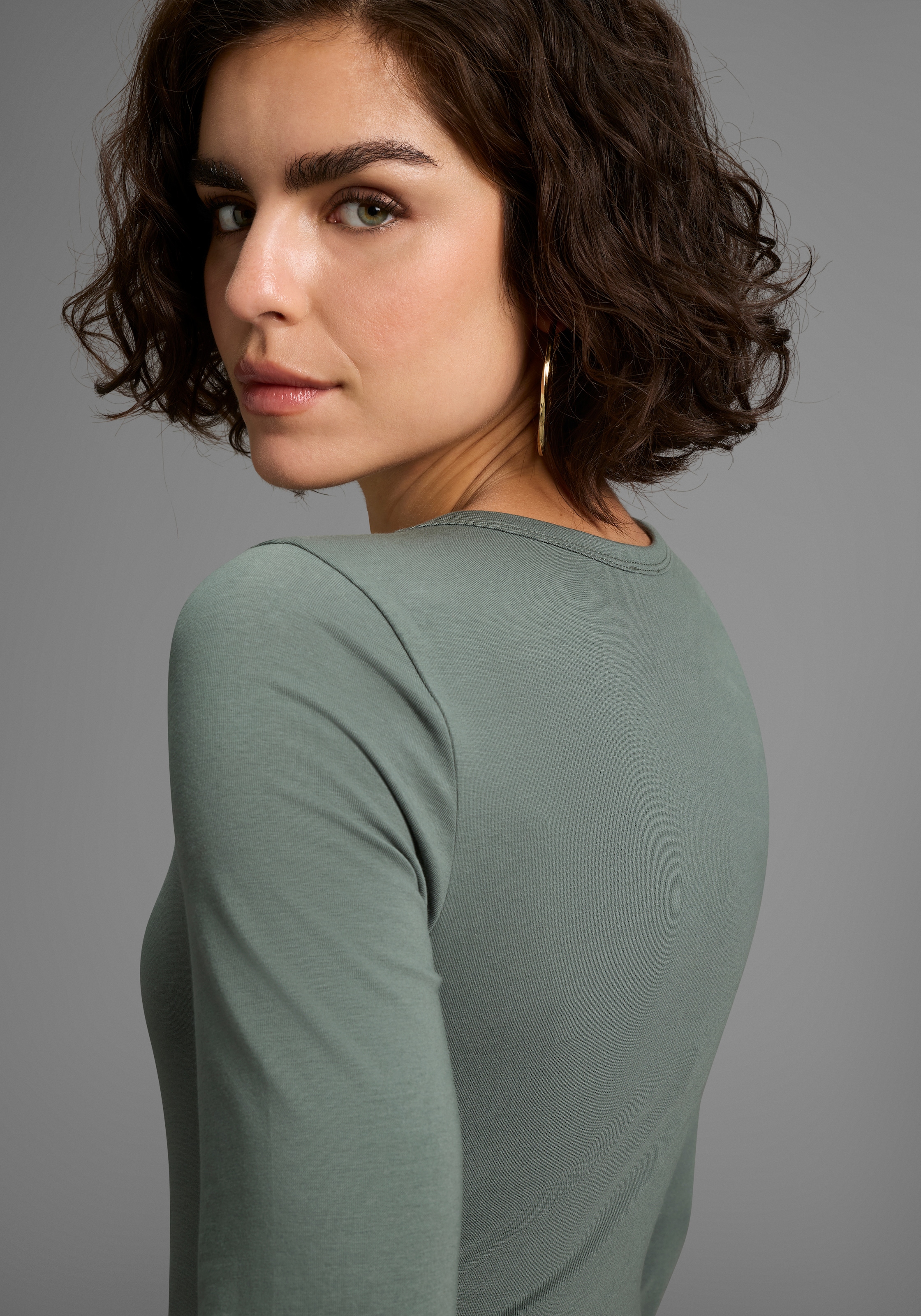 Laura Scott Langarmbody, Langarm, figurbetont, Rundhalsausschnitt - NEUE FARBEN