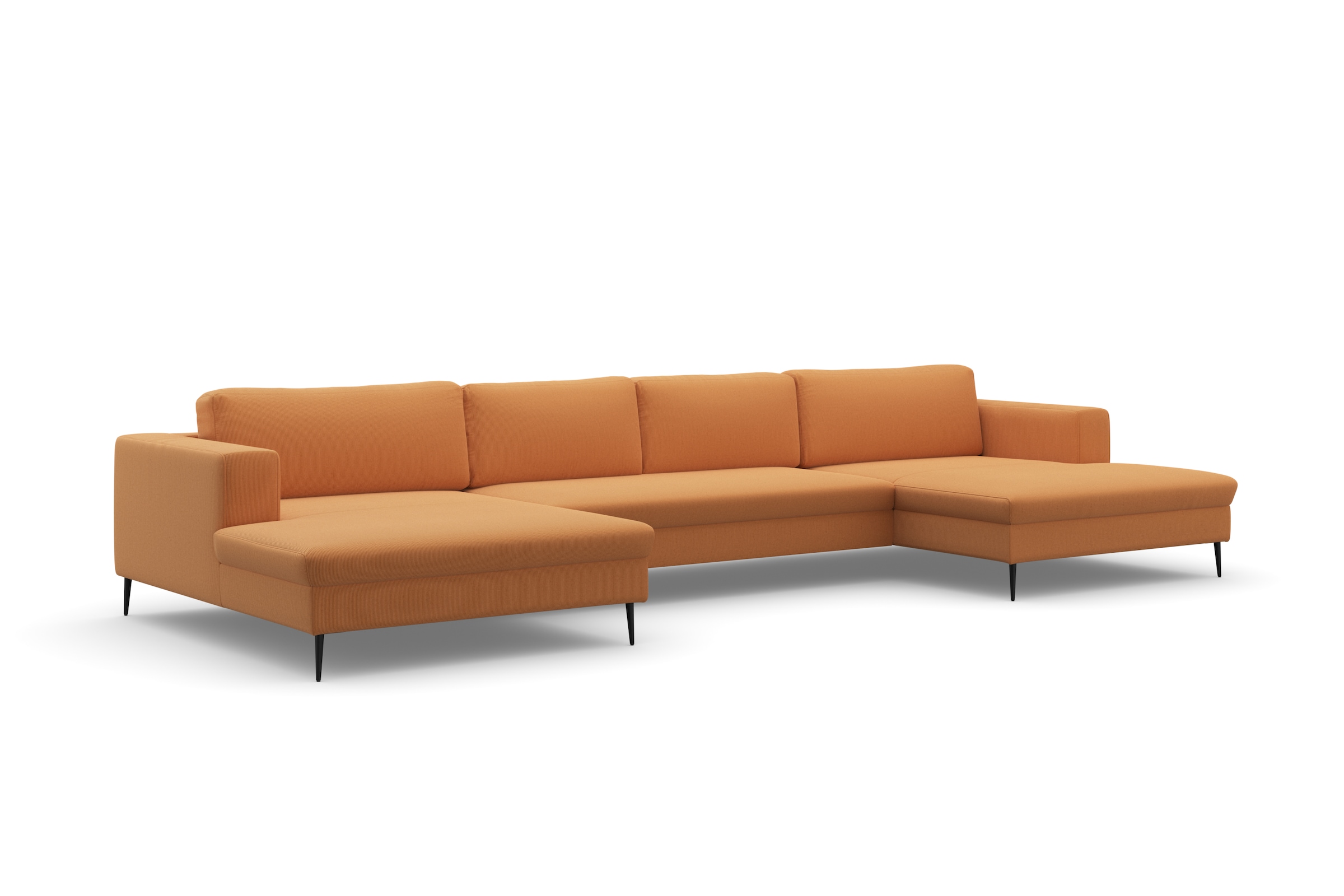 DOMO collection Wohnlandschaft »Modica U-Form«, XXL, in moderner Optik mit, 2 grosszügigen Recamieren, auch in Cord