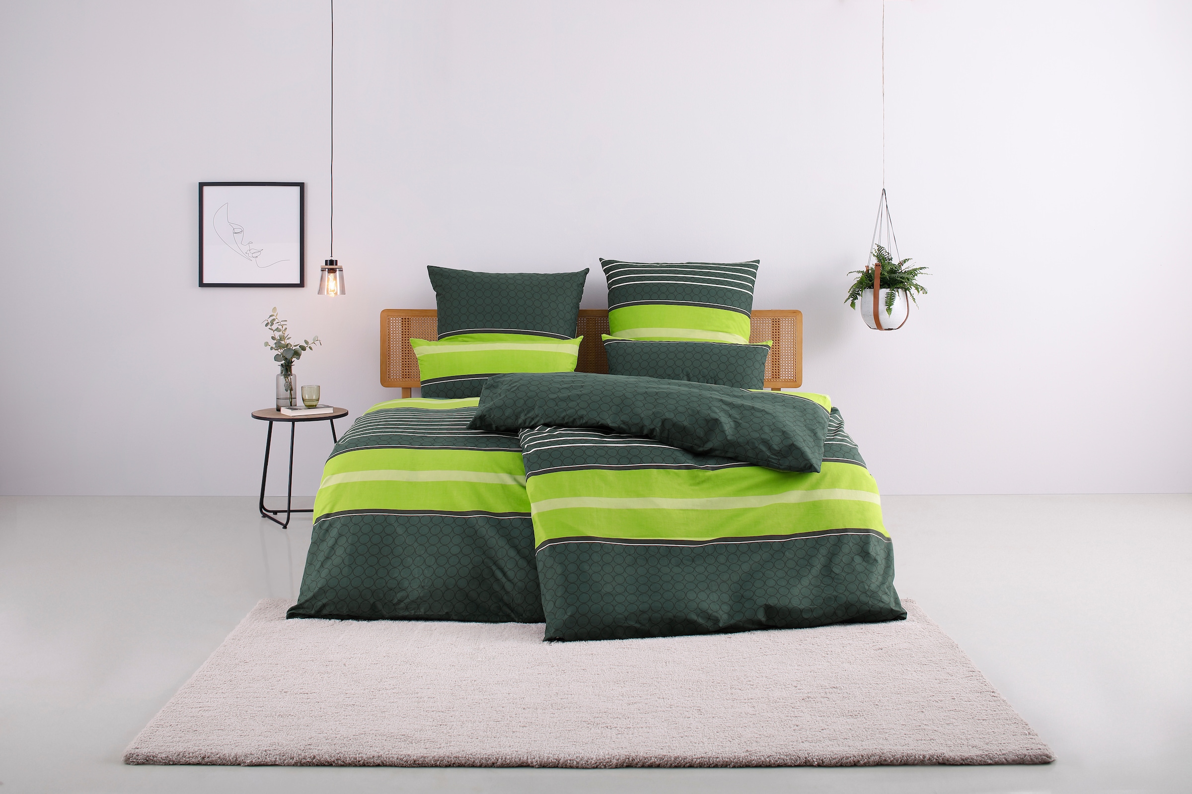 my home Bettwäsche »Circle in Gr. 135x200 oder 155x220 cm«, (2 tlg.),  Bettwäsche aus Baumwolle mit Streifen-Design, moderne Bettwäsche online  shoppen | Jelmoli-Versand