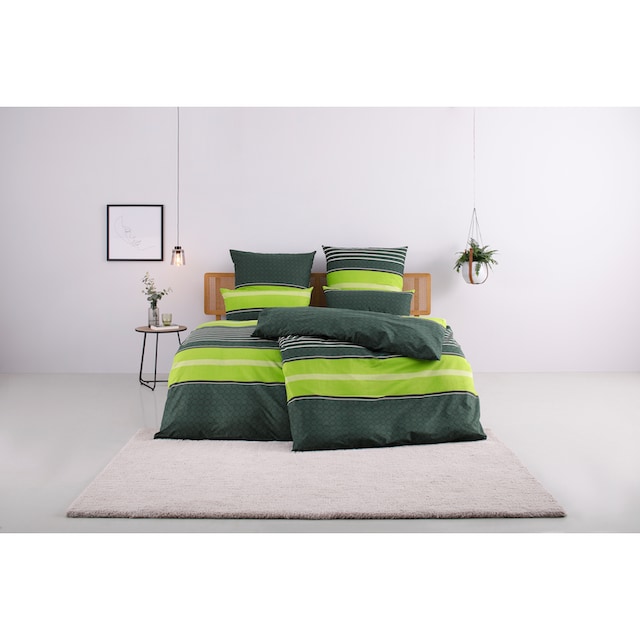 my home Bettwäsche »Circle in Gr. 135x200 oder 155x220 cm«, (2 tlg.),  Bettwäsche aus Baumwolle mit Streifen-Design, moderne Bettwäsche online  shoppen | Jelmoli-Versand