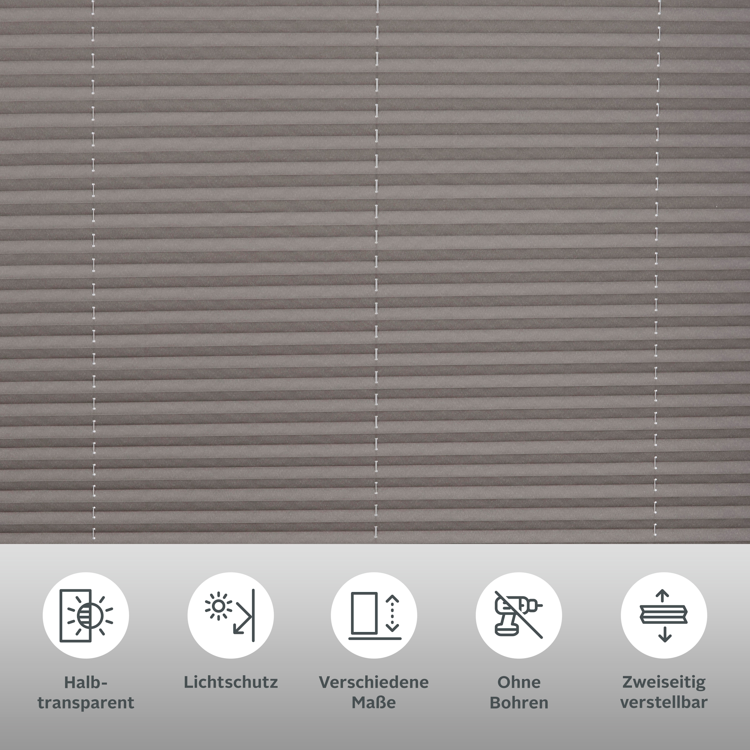 my home Plissee »LAHOLM«, Lichtschutz, ohne Bohren, verspannt, im Fixmass