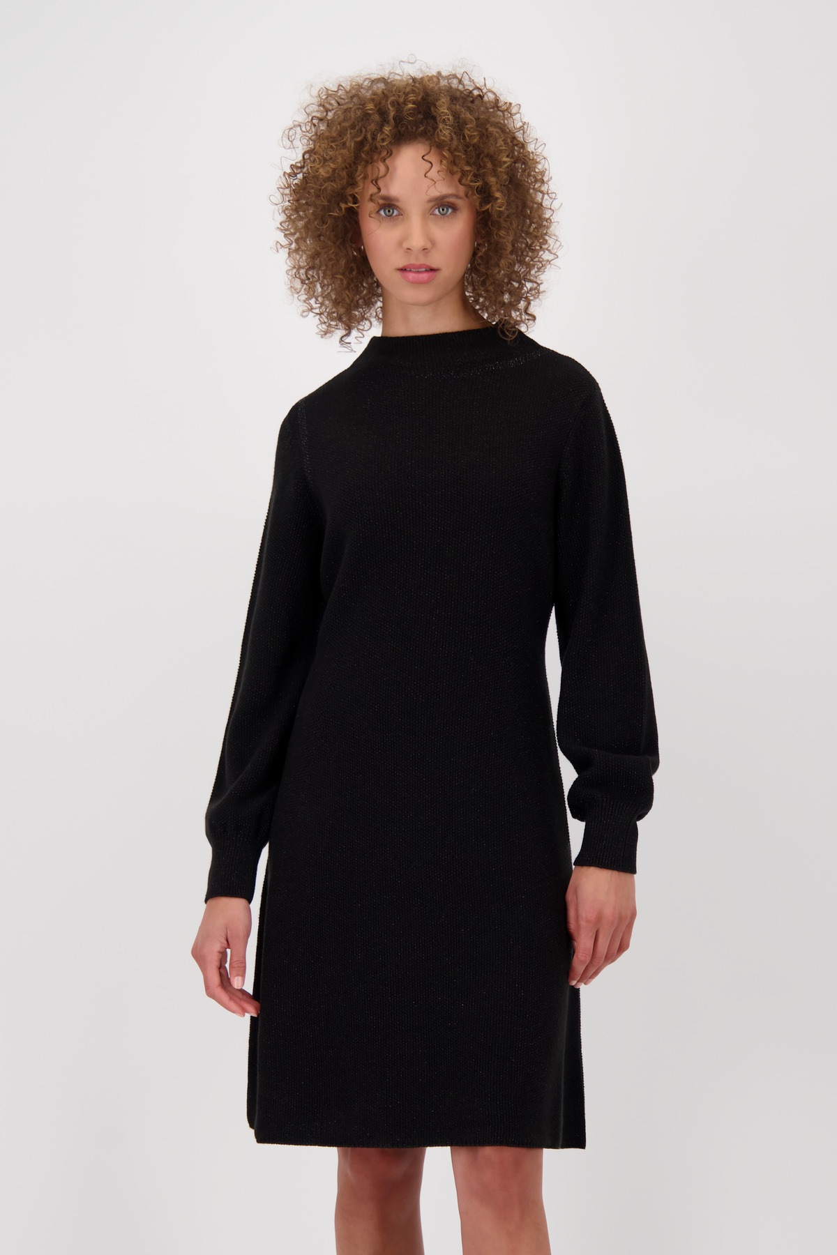 Monari Strickkleid »Kleid Strick Lurex 92cm« Ohne Tasche Mit Rundhalsausschnitt
