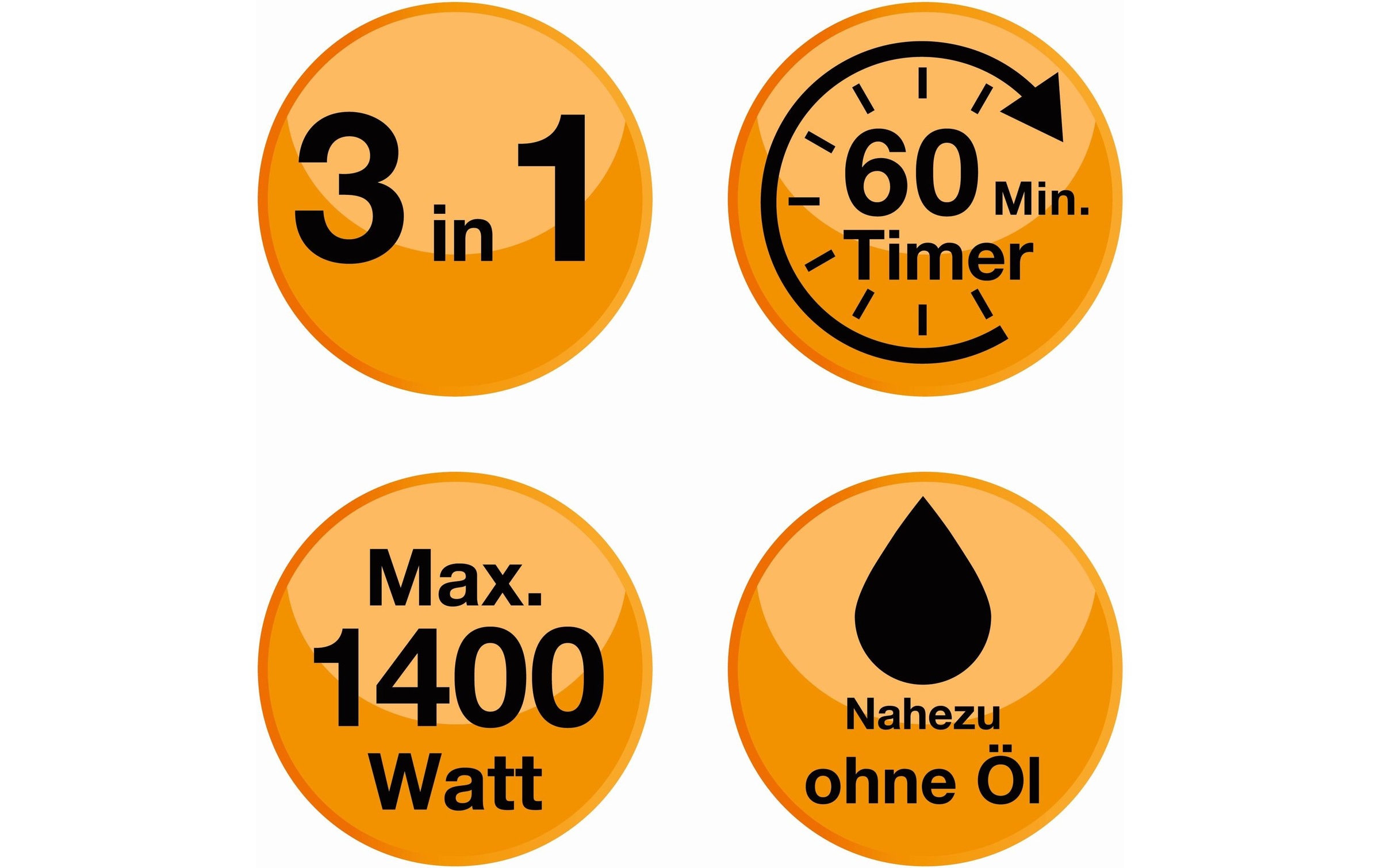 KOCHWERK Heissluftfritteuse »Digital 3l Ws.«, 1400 W