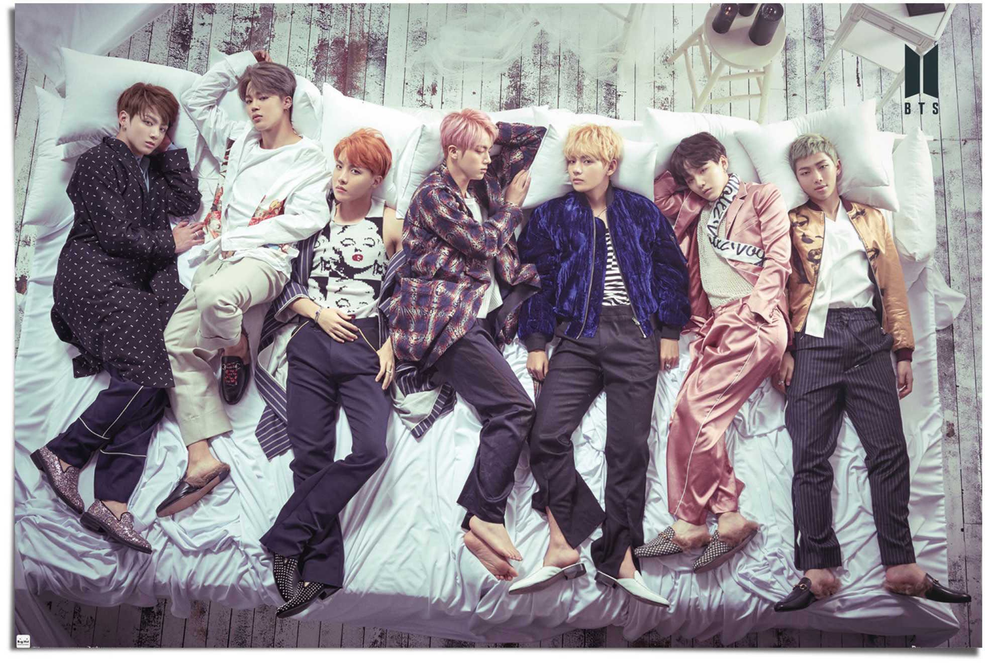Reinders Poster "Poster BTS Bett - Band - Bangtan Boys" Orchester & Bands 1 Stk. tlg.