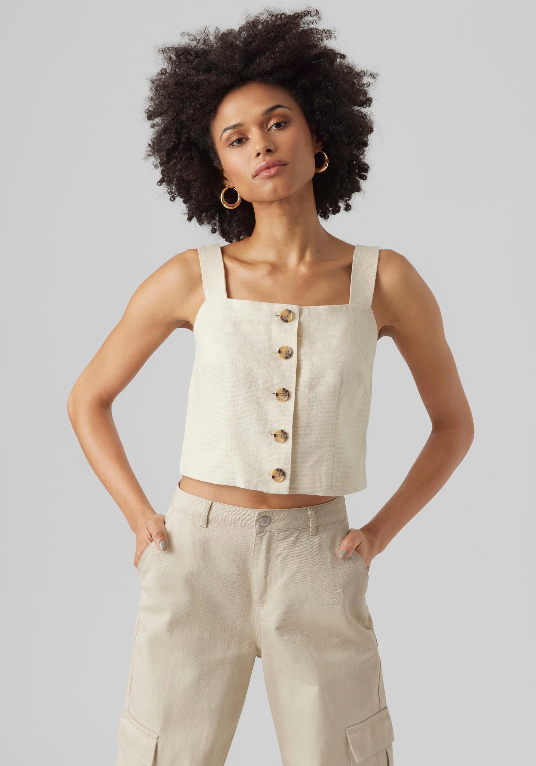 Vero Moda Trägertop »VMRYLE S/L TOP WVN LCS«, mit Leinenanteil kaufen