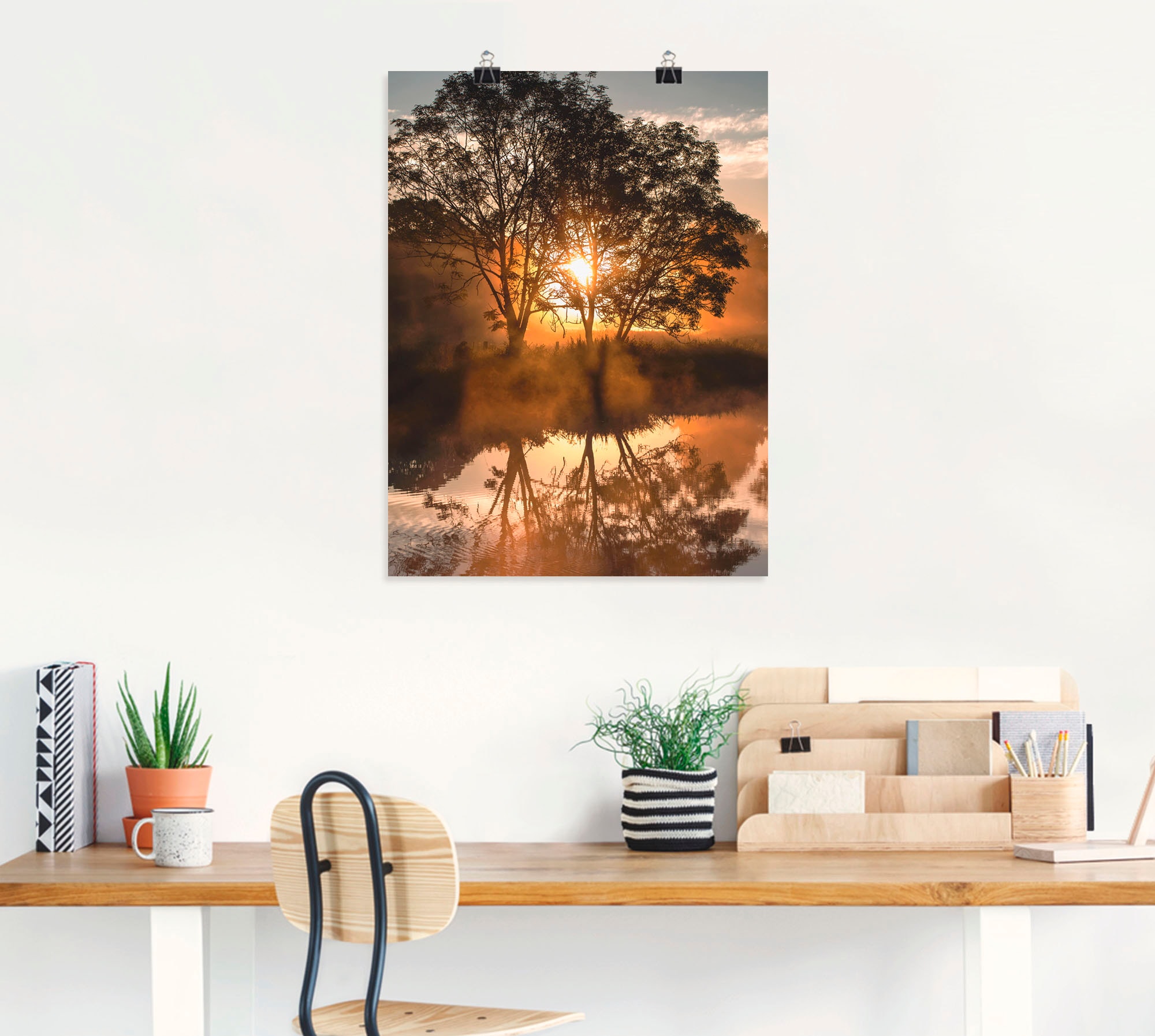 Artland Poster »Früh morgens, wenn der Tag erwacht«, Gewässer, (1 St.), als Alubild, Leinwandbild, Wandaufkleber oder Poster in versch. Grössen