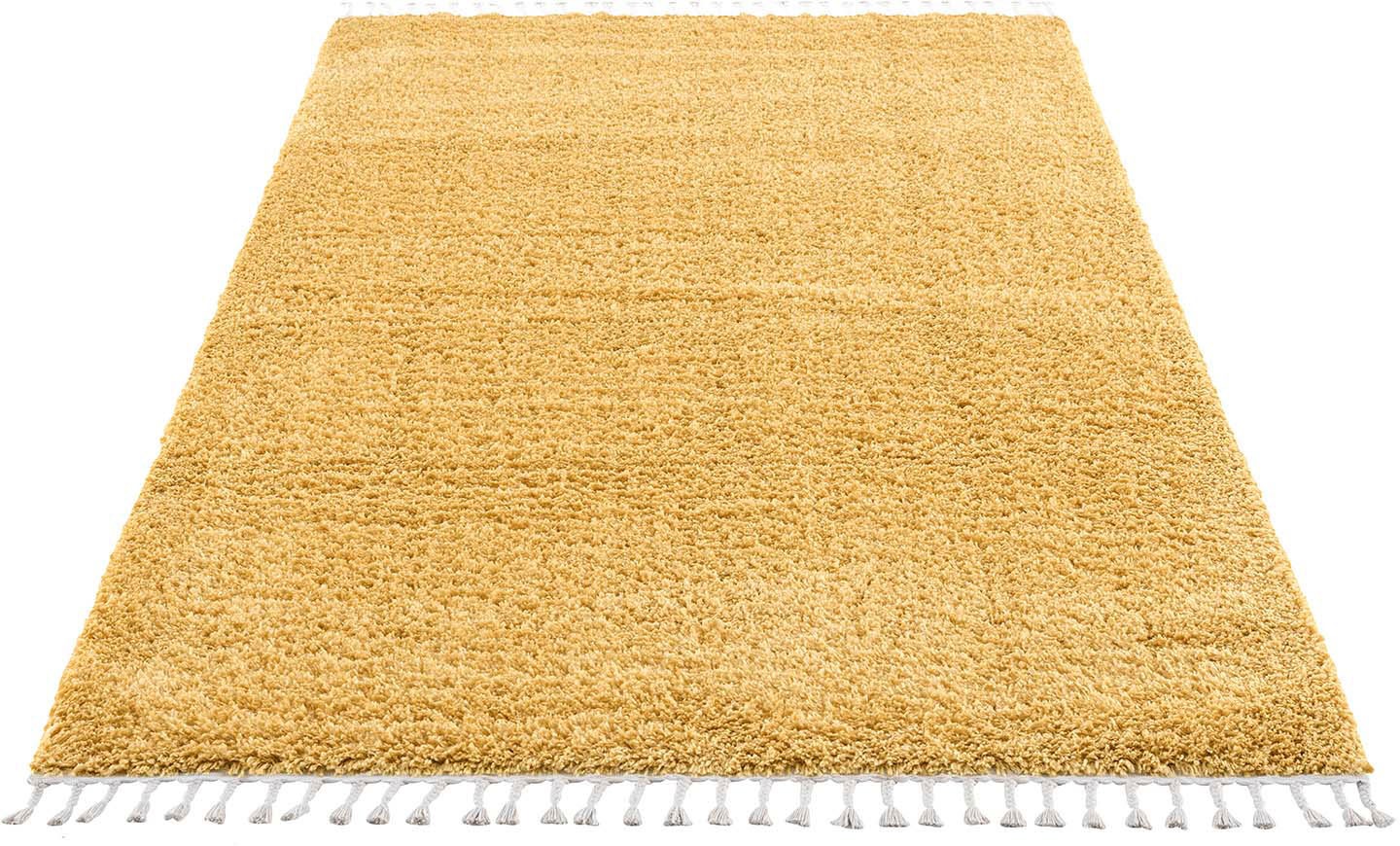 Carpet City Hochflor-Teppich »Pulpy 100«, rechteckig, 30 mm Höhe, Läufer, weich, mit Fransen, uni, viele Grössen, Wohnzimmer, Schafzimmer