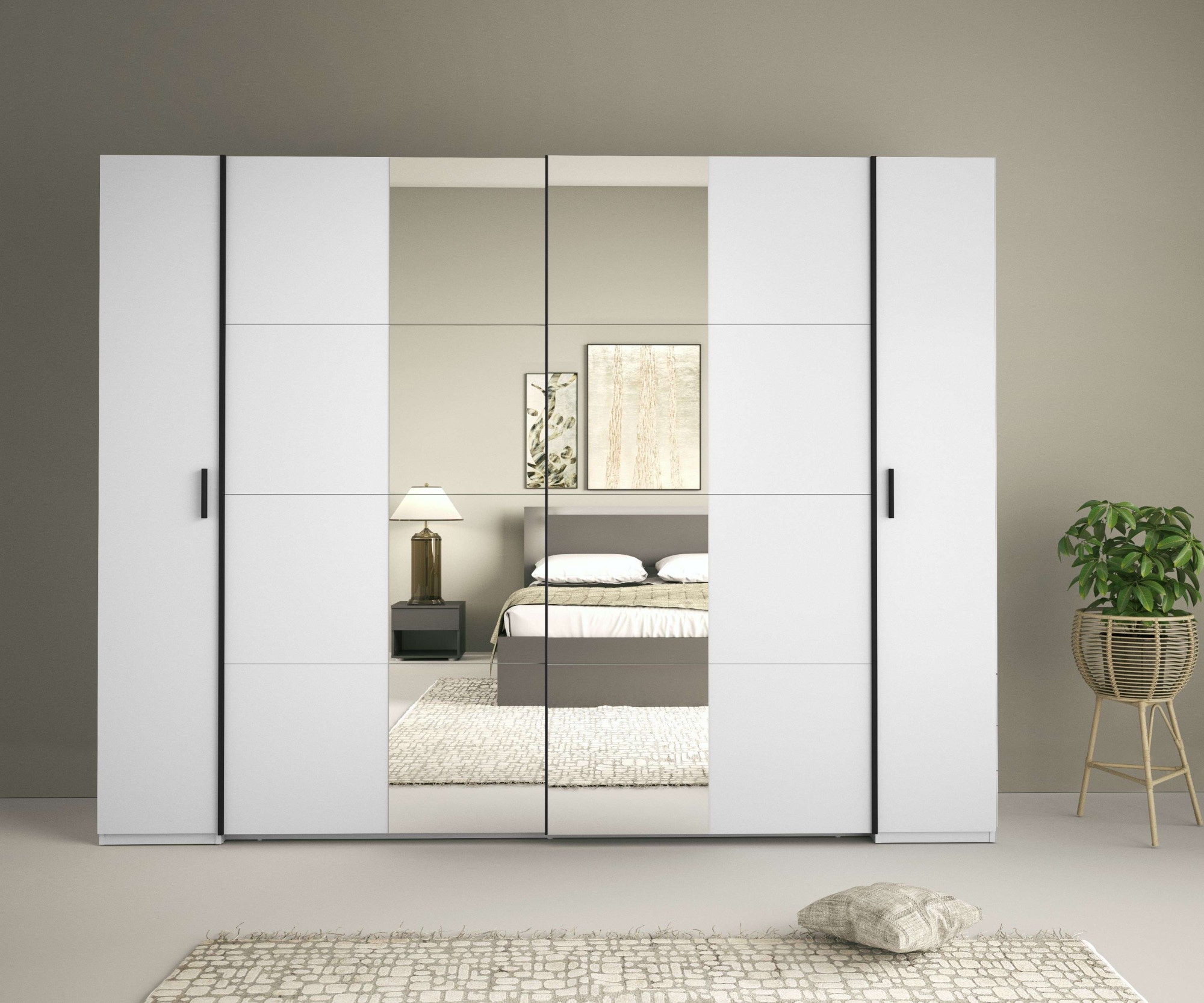 Home affaire Kleiderschrank »Antioch, FSC-zertifiziert, mit Dreh-UND Schiebetüren« B/T/H 270/61,4/207cm, inklusive Einlegeböden und Kleiderstangen, mit oder ohne Spiegel und Schubladen - YOUR Choice