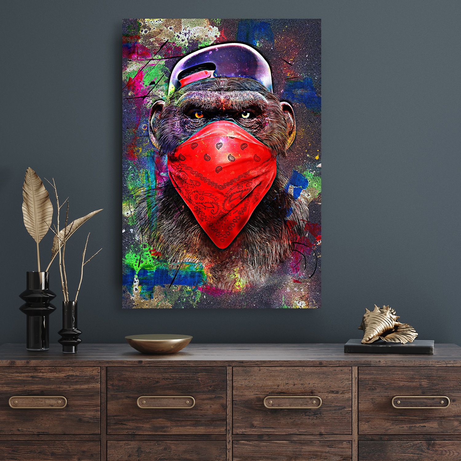 Affengeilebilder Leinwandbild "Affengeil Tuch Abstrakt by Juliano de Araujo auf Keilrahmen gespannt" 1 Stk. tlg. Kunstdruck Wandbild Bild in verschiedenen Formaten