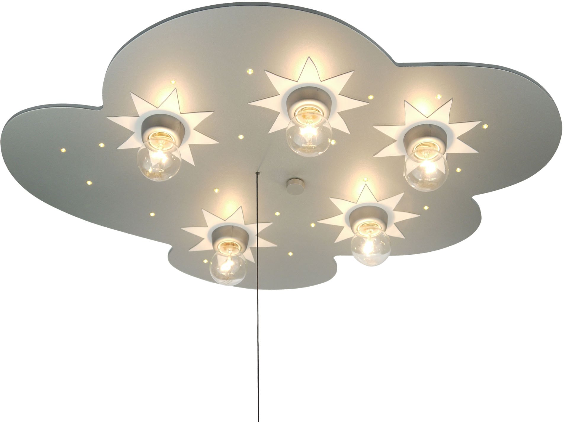 niermann Deckenleuchte »Wolke titan«, 5 flammig, Leuchtmittel E14 ohne Leuchtmittel, Deckenleuchte Wolke, titan mit Sternen