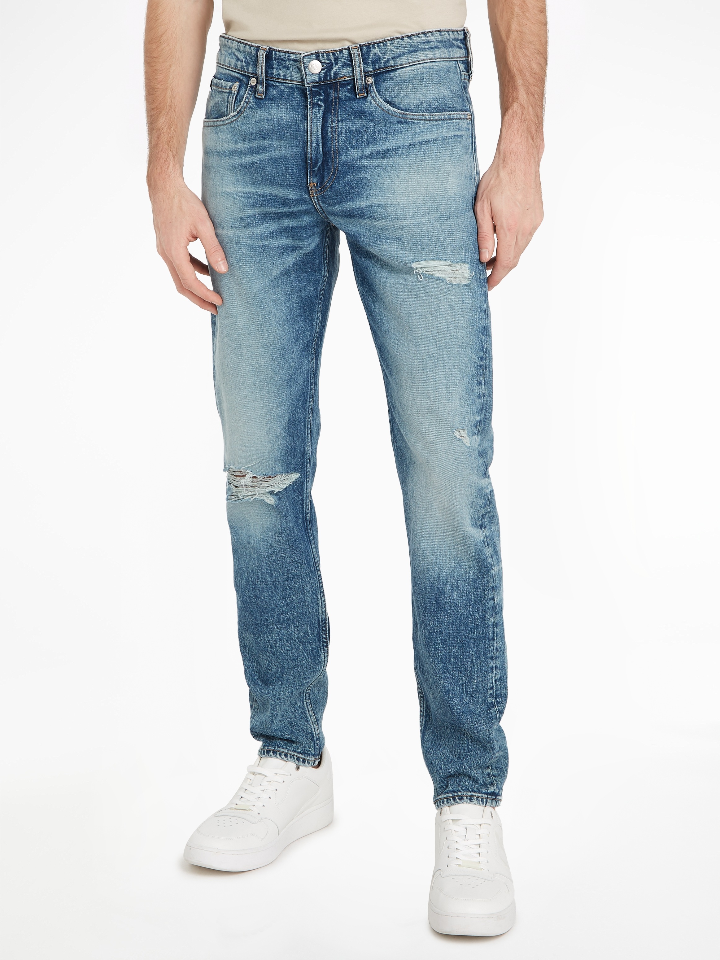 Tapered-fit-Jeans »SLIM TAPER«, mit Leder-Badge