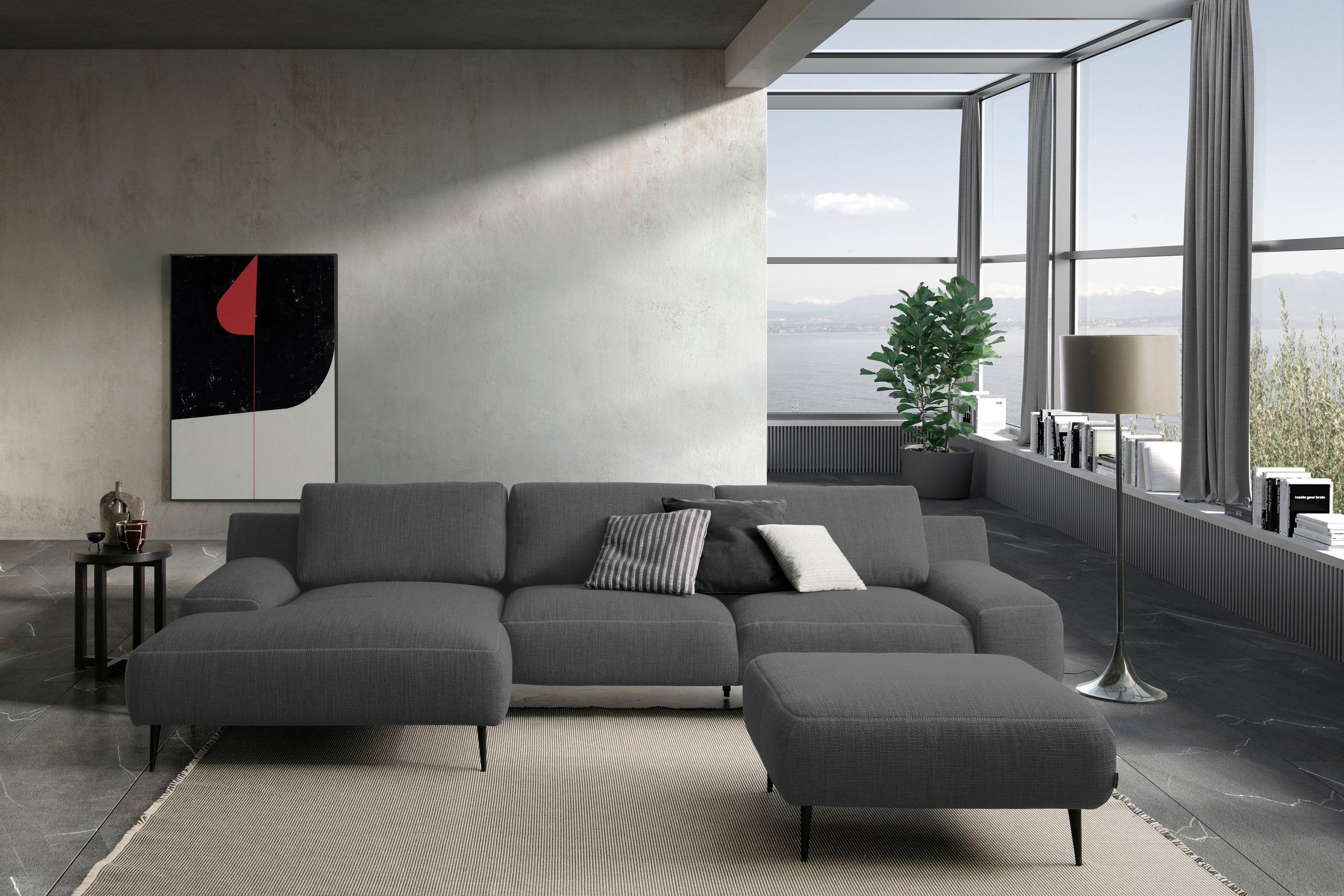 designwerk Hocker »Forma, zeitloser Desighocker mit aktuellem Fuss«, in hochwertiger Verarbeitung & tollem Sitzkomfort
